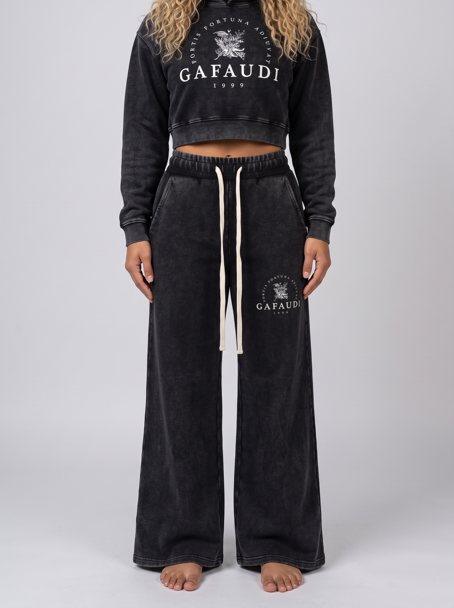 GAFAUDI Women’s Mineral Wash Flared Leg Sweatpants
