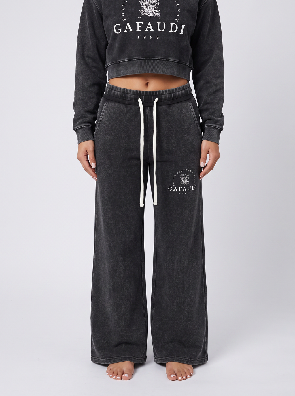 GAFAUDI Women’s Mineral Wash Flared Leg Sweatpants