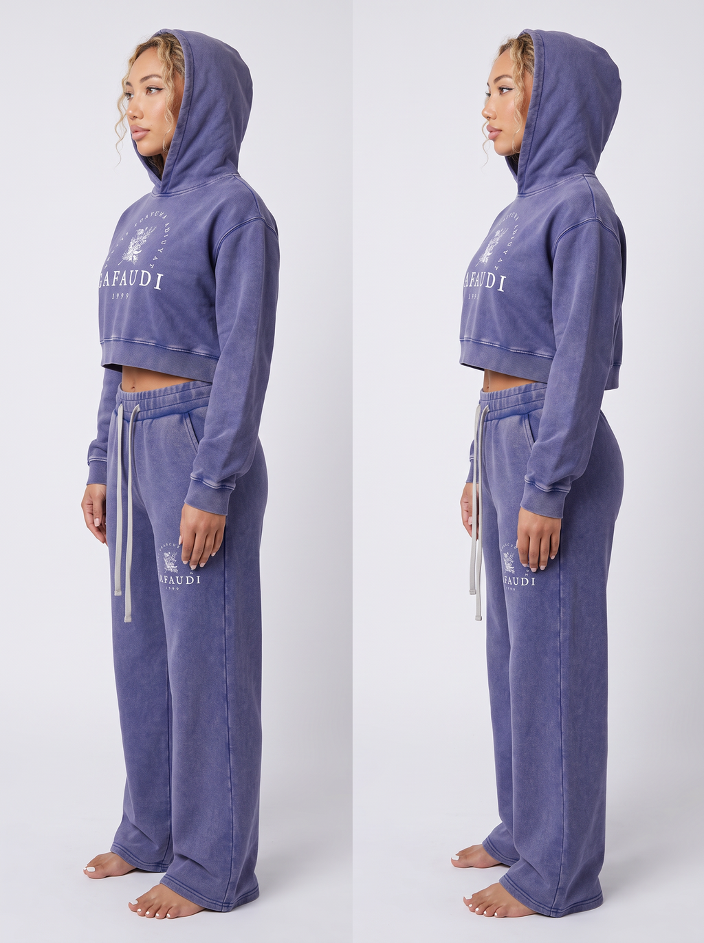 GAFAUDI Women’s Mineral Wash Flared Leg Sweatpants