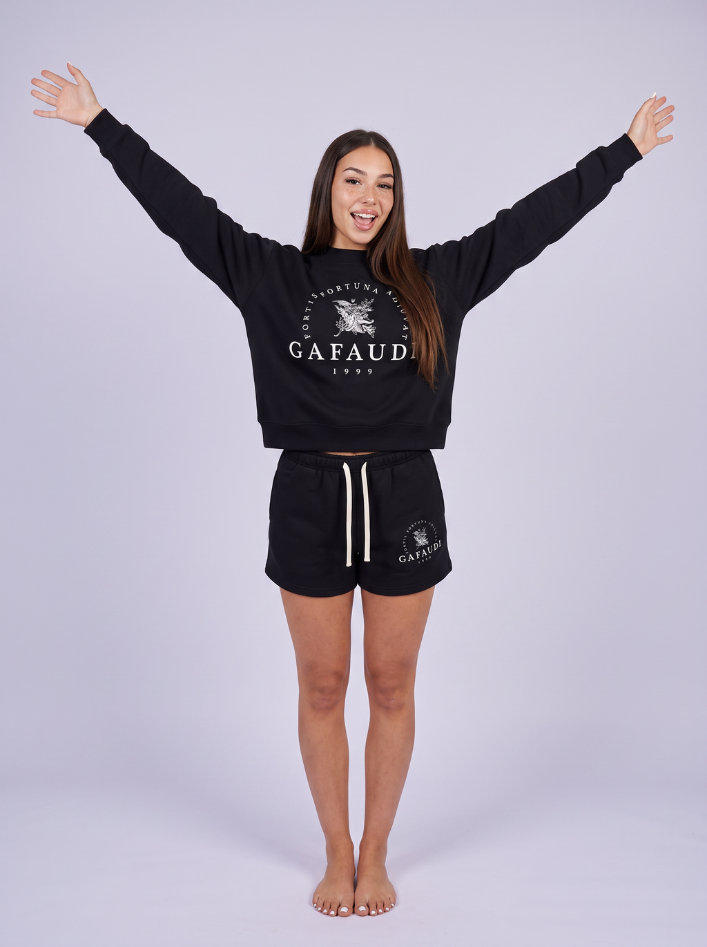 GAFAUDI Essential Fleece Mock-Neck Crew Sweatshirt