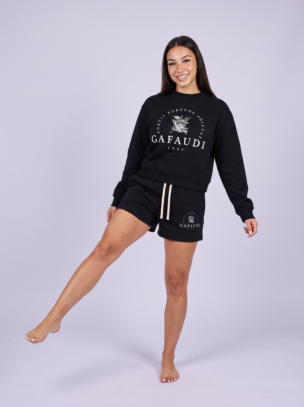 GAFAUDI Essential Fleece Mock-Neck Crew Sweatshirt