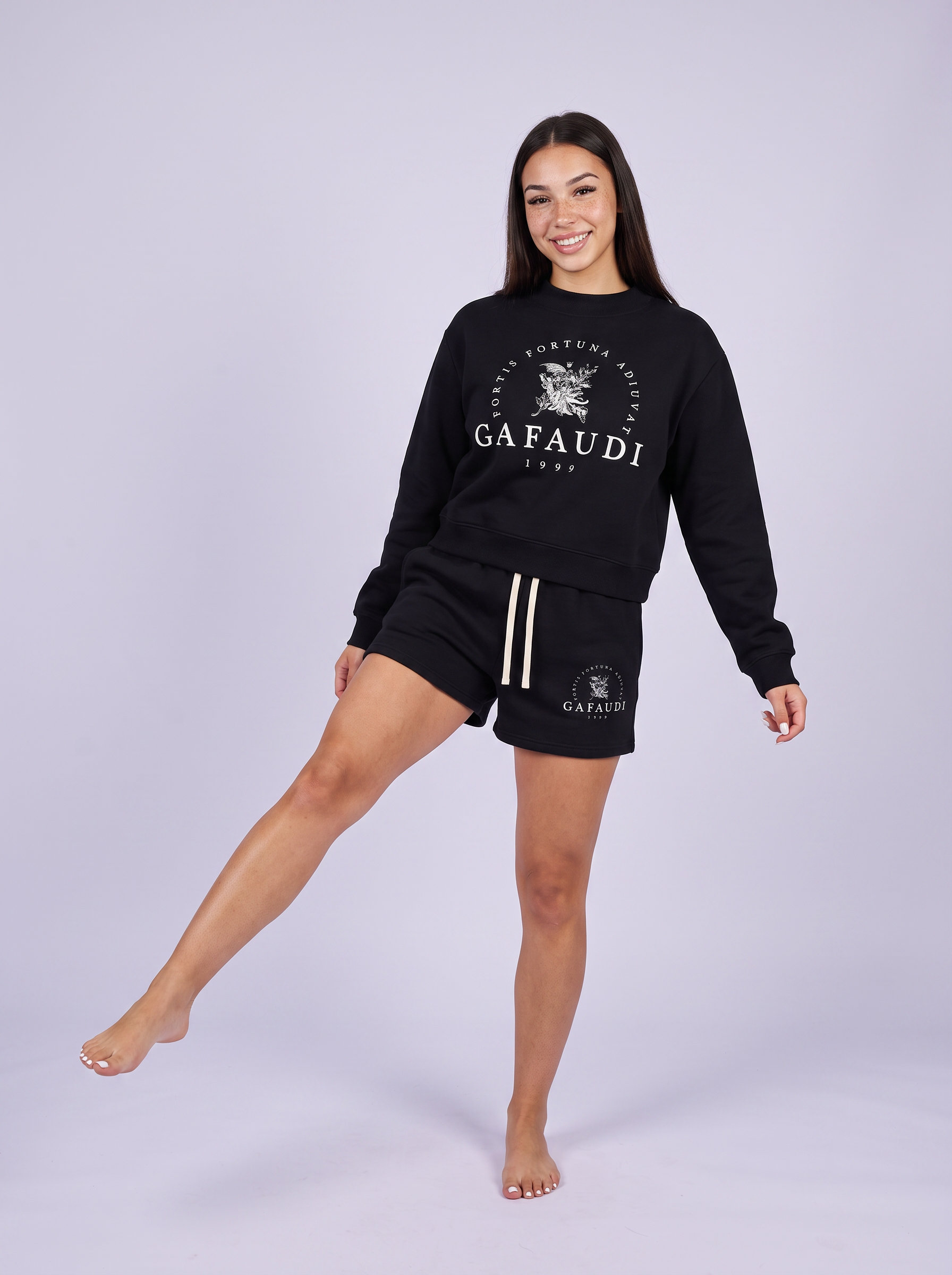 GAFAUDI Essential Fleece Mock-Neck Crew Sweatshirt