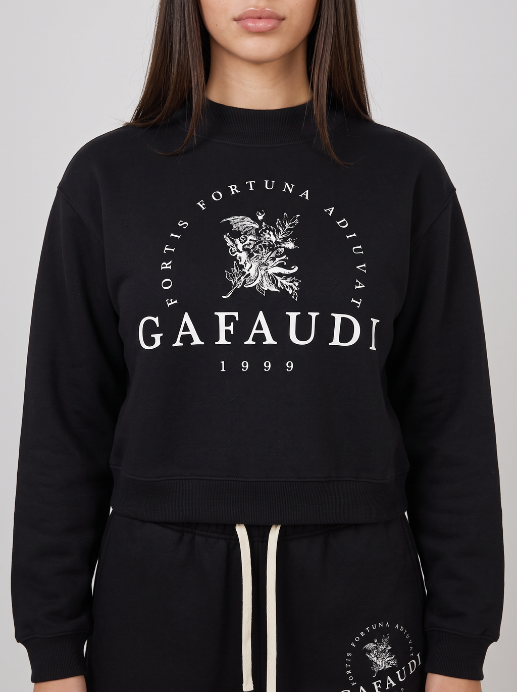 GAFAUDI Essential Fleece Mock-Neck Crew Sweatshirt