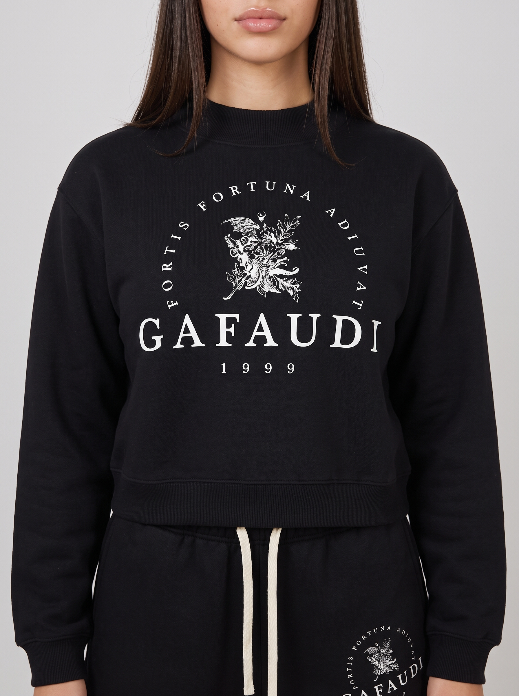 GAFAUDI Essential Fleece Mock-Neck Crew Sweatshirt