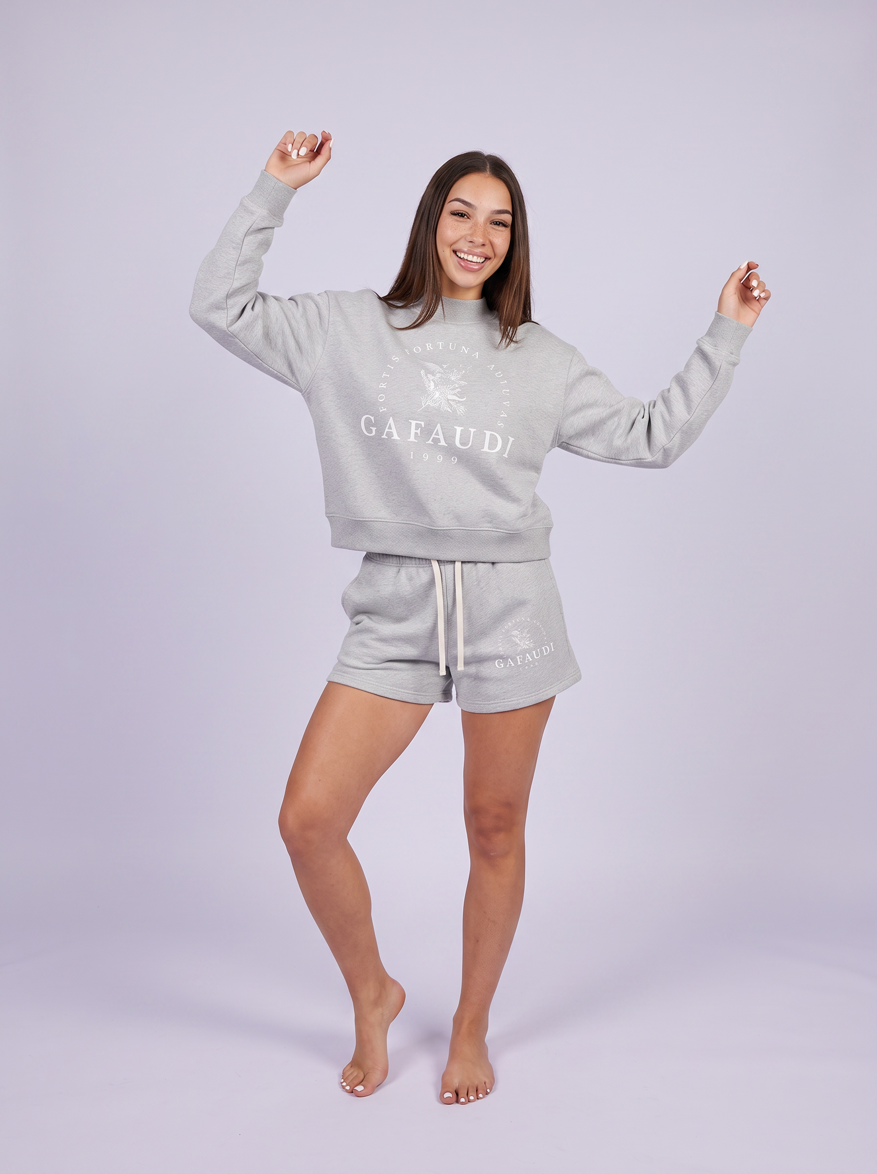 GAFAUDI Essential Fleece Mock-Neck Crew Sweatshirt