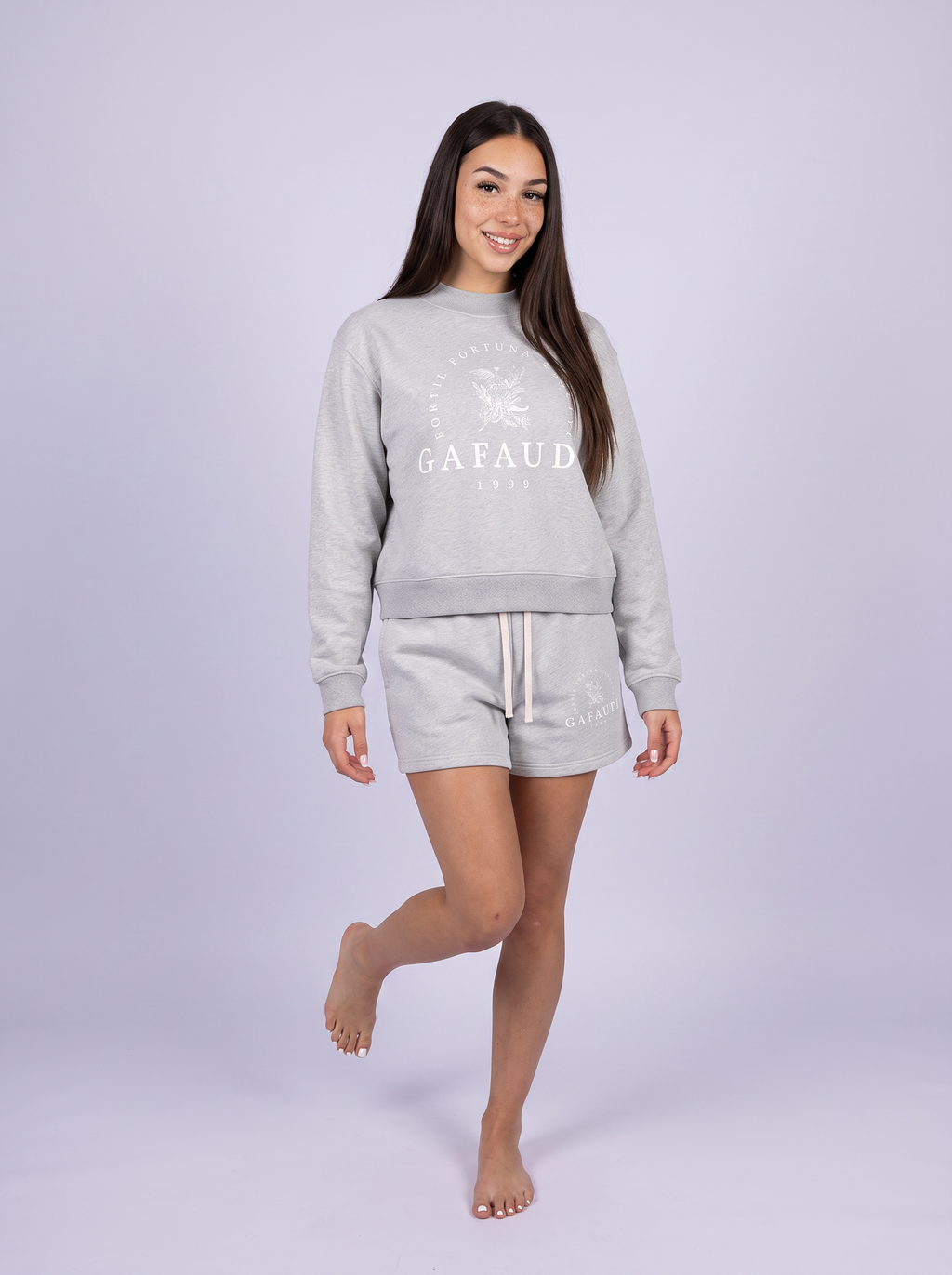 GAFAUDI Essential Fleece Mock-Neck Crew Sweatshirt