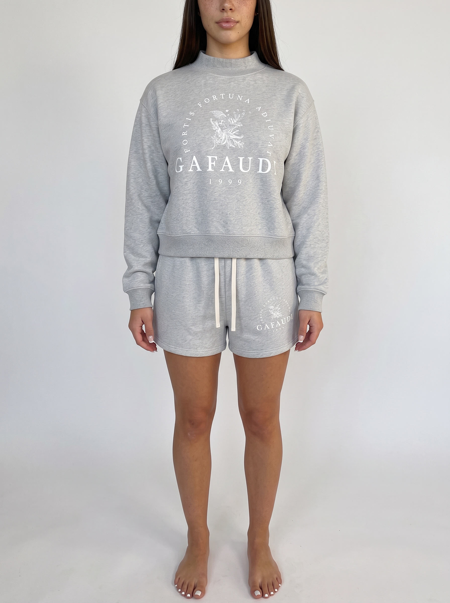 GAFAUDI Essential Fleece Mock-Neck Crew Sweatshirt