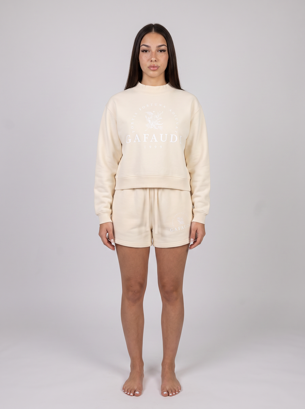 GAFAUDI Essential Fleece Mock-Neck Crew Sweatshirt