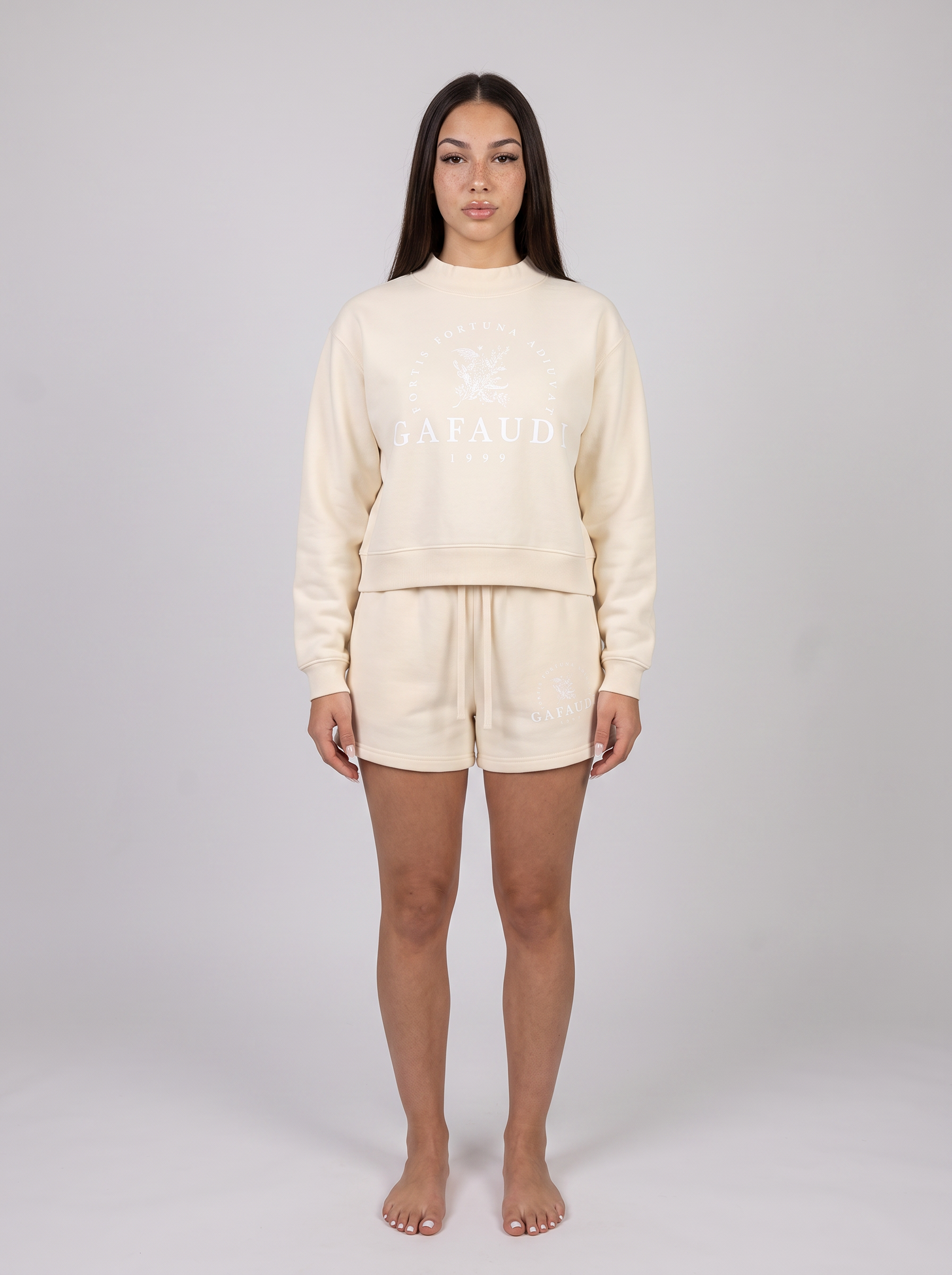 GAFAUDI Essential Fleece Mock-Neck Crew Sweatshirt