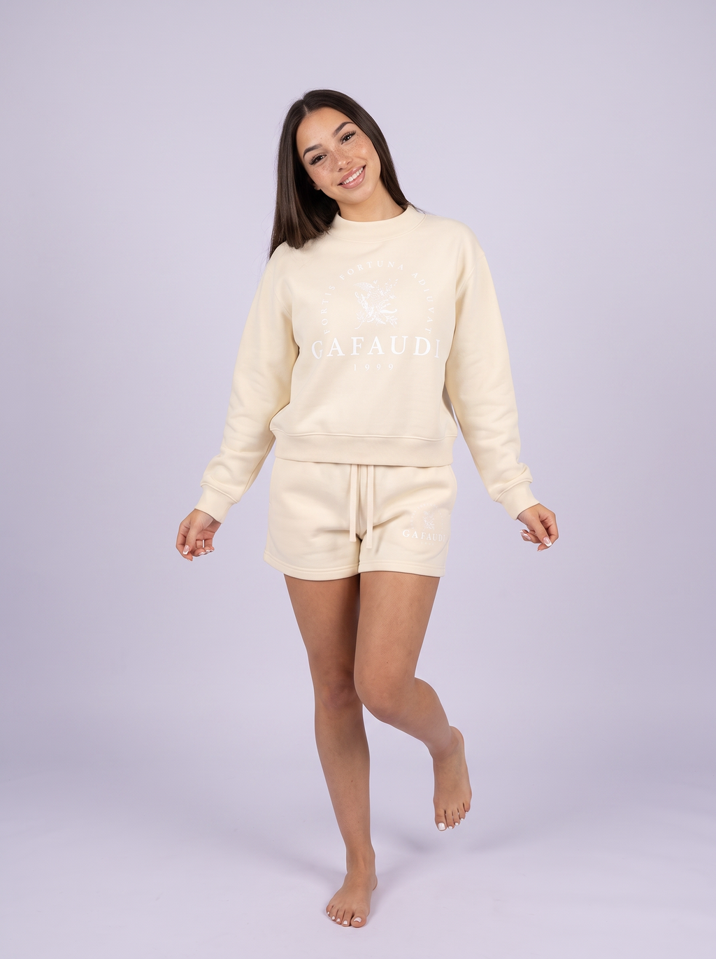 GAFAUDI Essential Fleece Mock-Neck Crew Sweatshirt