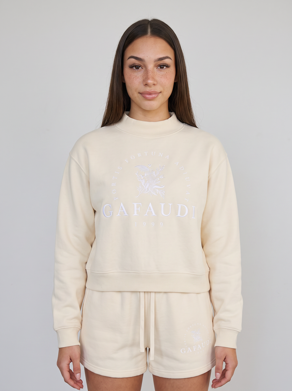 GAFAUDI Essential Fleece Mock-Neck Crew Sweatshirt