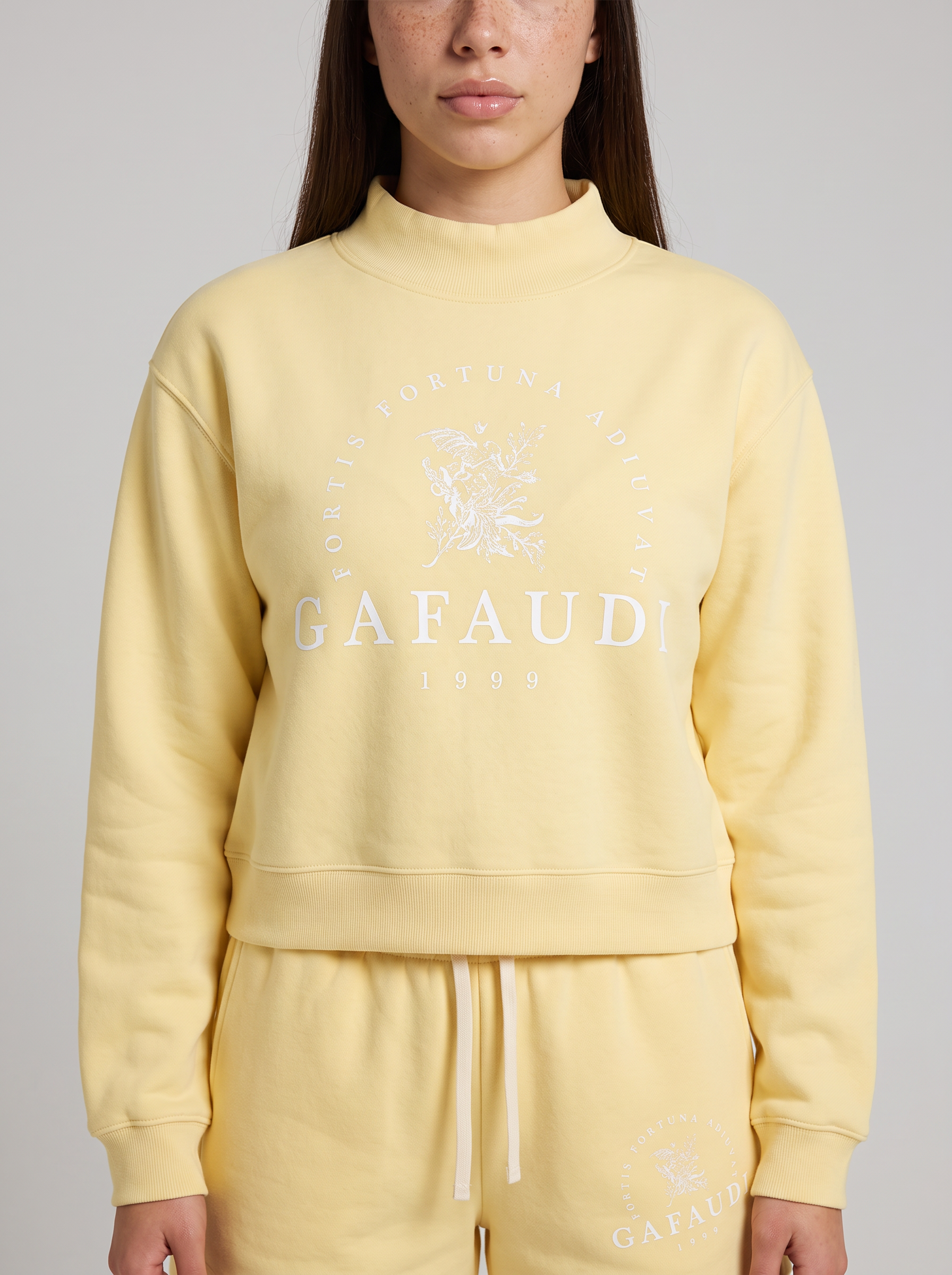 GAFAUDI Essential Fleece Mock-Neck Crew Sweatshirt