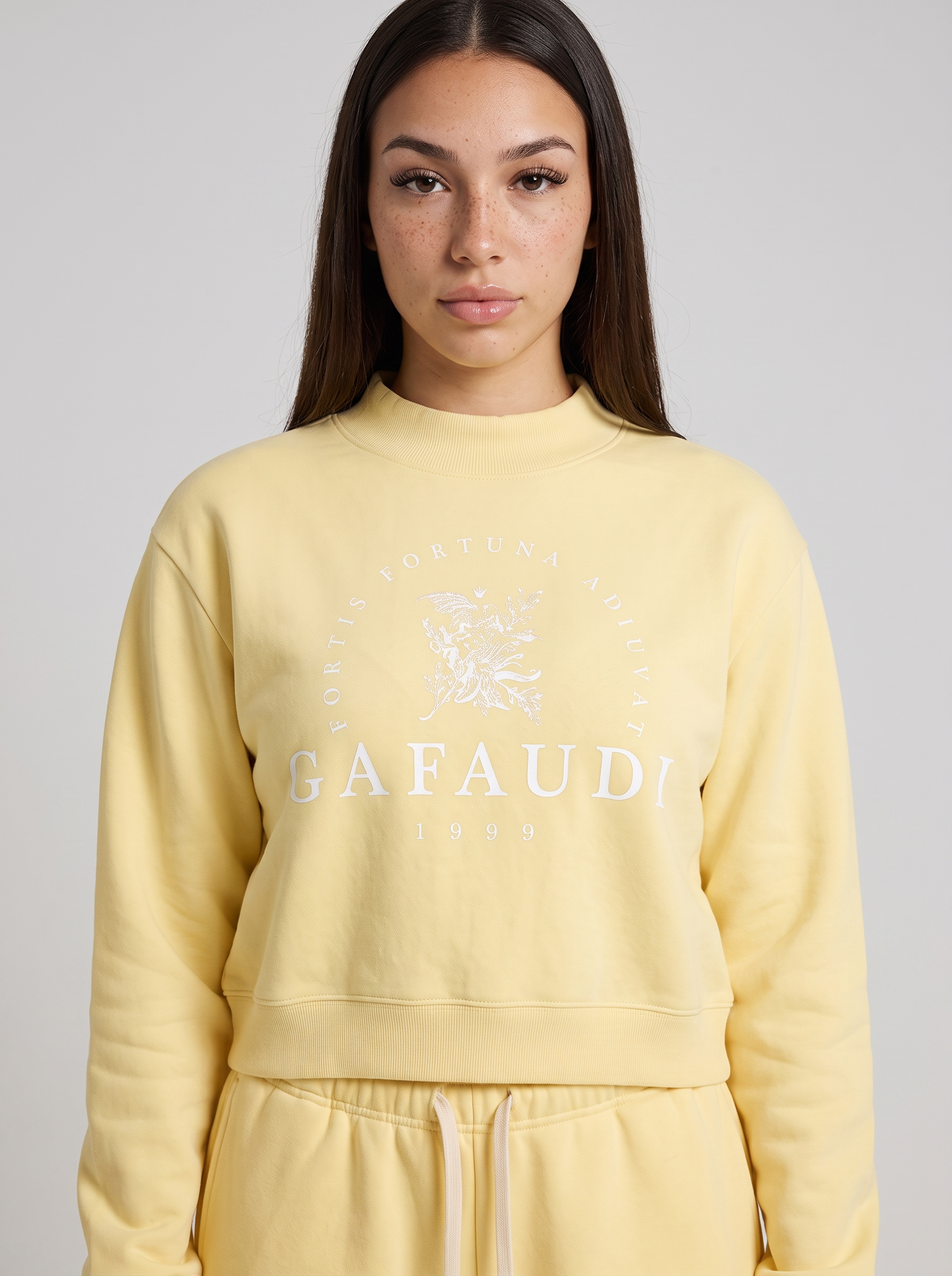 GAFAUDI Essential Fleece Mock-Neck Crew Sweatshirt