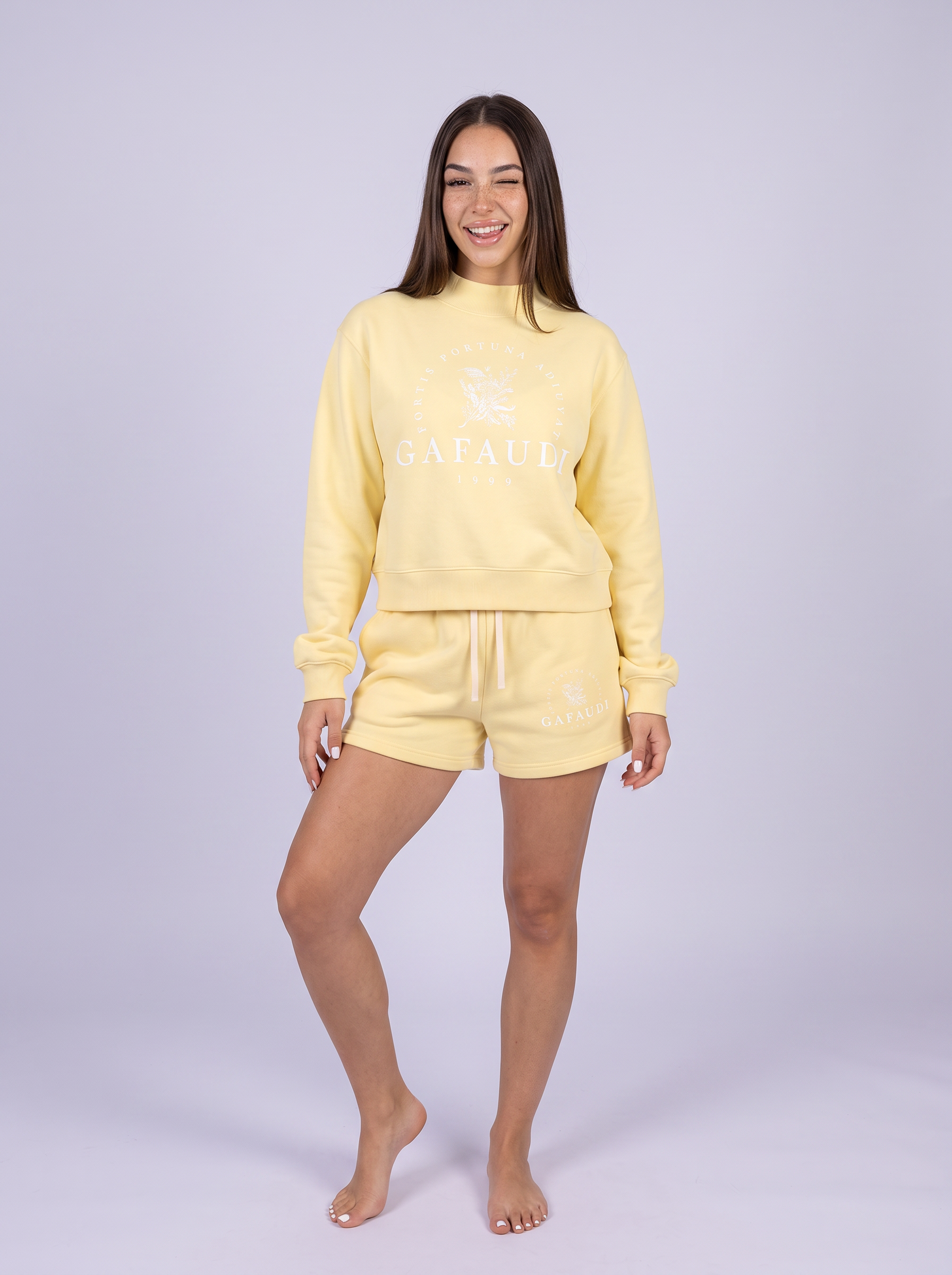 GAFAUDI Essential Fleece Mock-Neck Crew Sweatshirt