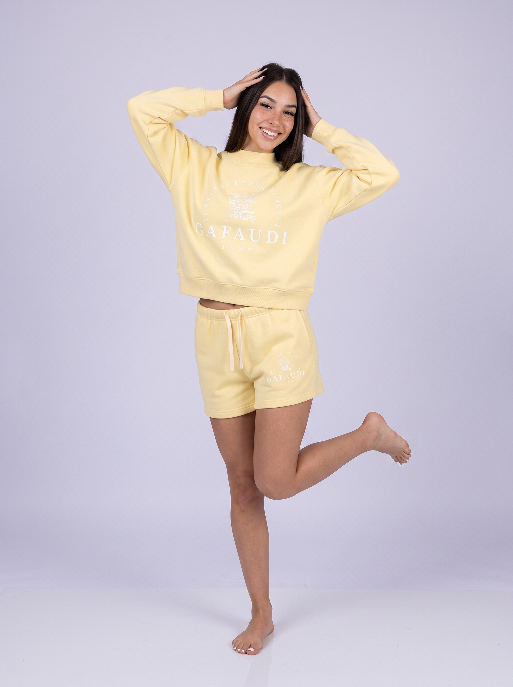 GAFAUDI Essential Fleece Mock-Neck Crew Sweatshirt