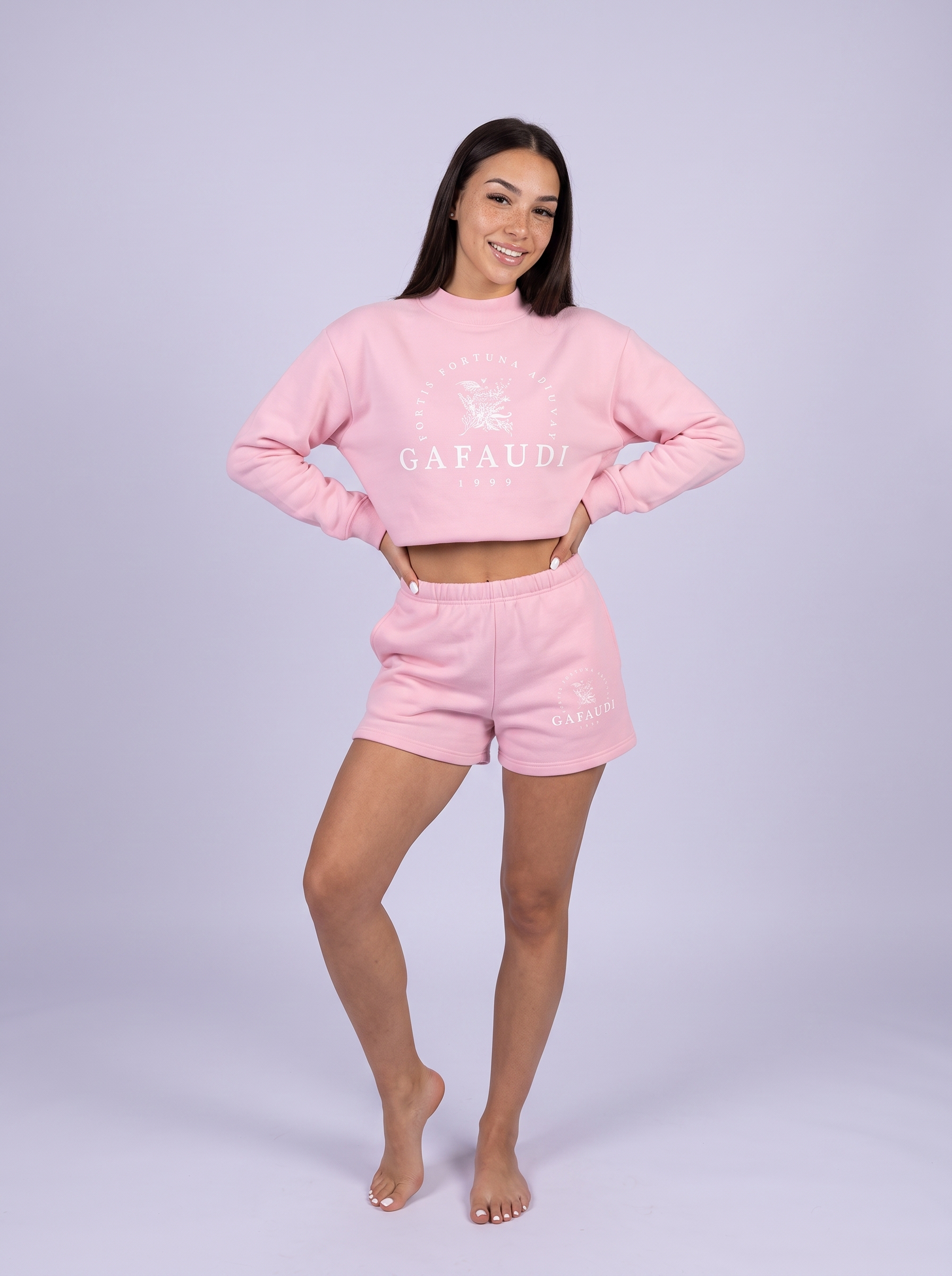 GAFAUDI Essential Fleece Mock-Neck Crew Sweatshirt