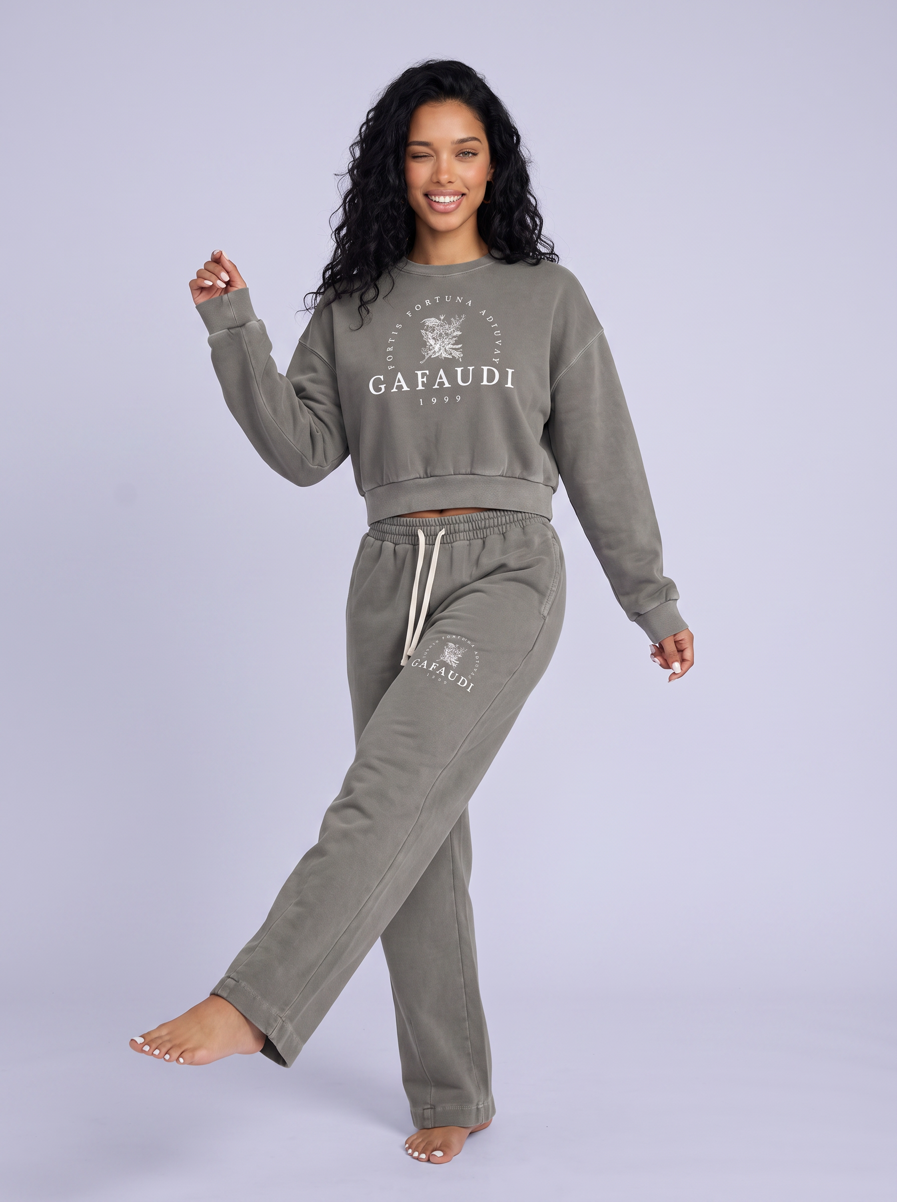 GAFAUDI Vintage Washed Drawstring Sweatpants