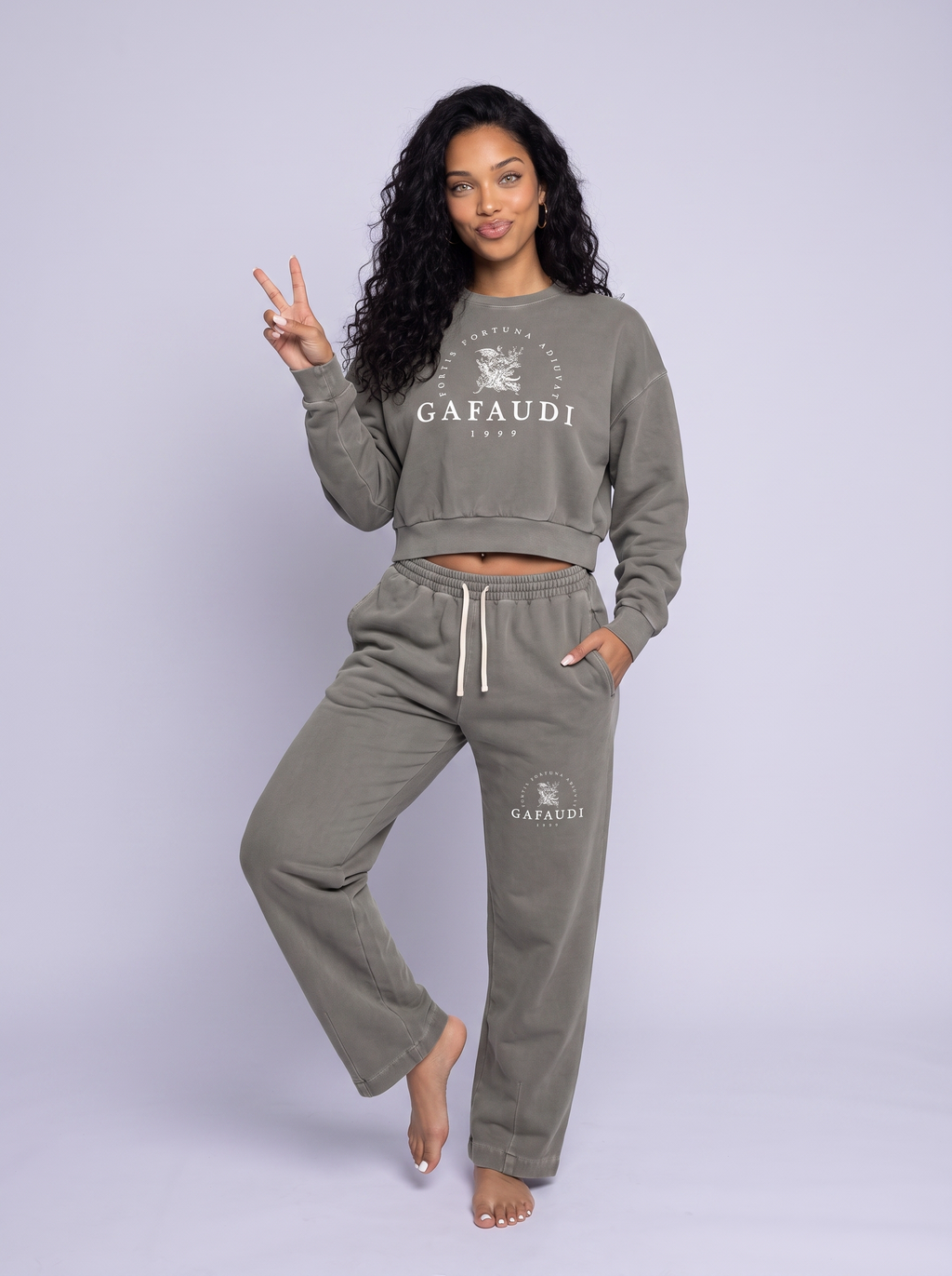 GAFAUDI Vintage Washed Drawstring Sweatpants