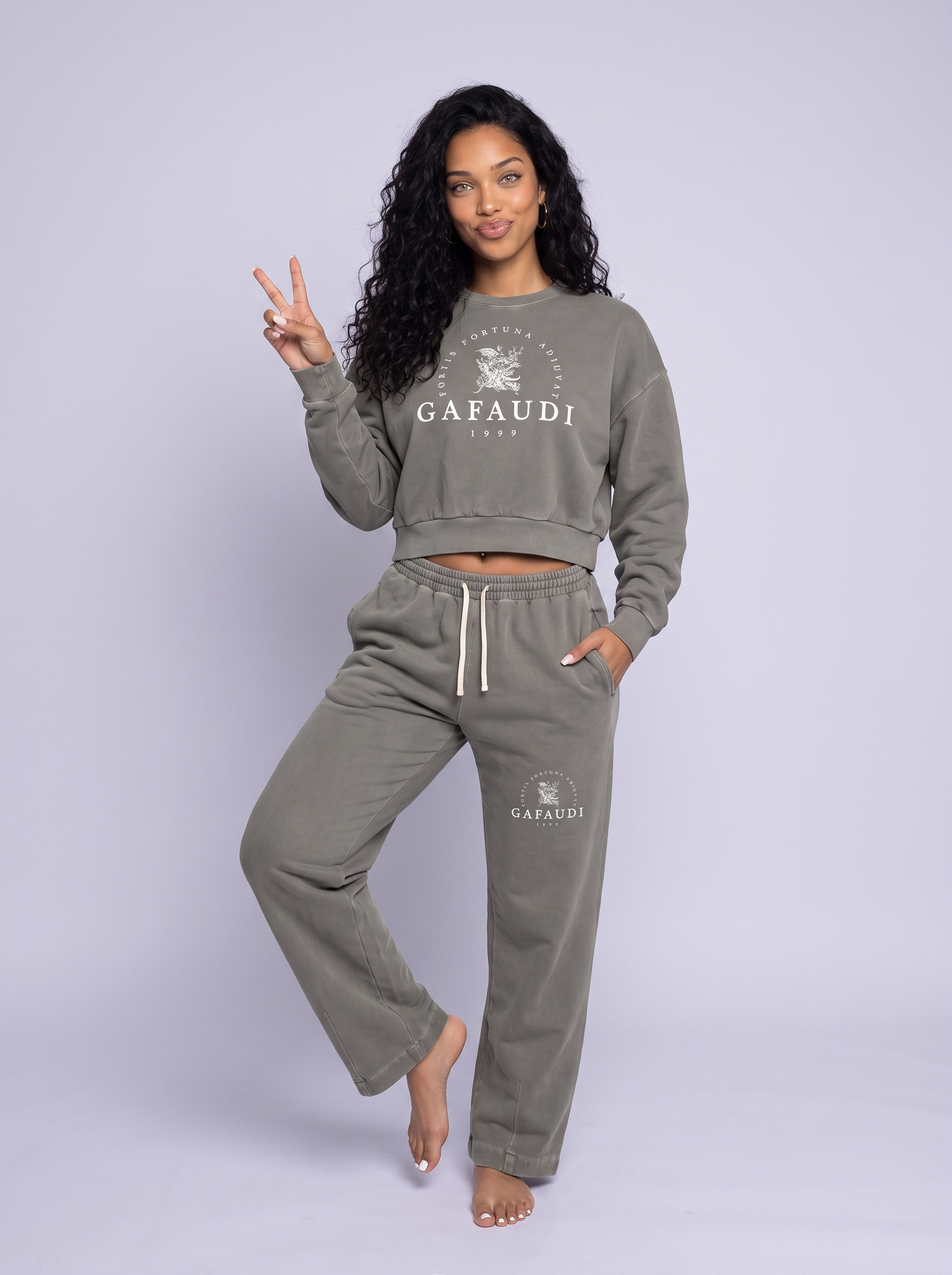 GAFAUDI Vintage Washed Drawstring Sweatpants