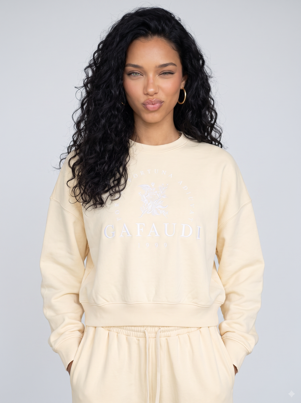 GAFAUDI Vintage Washed Cropped Sweatshirt