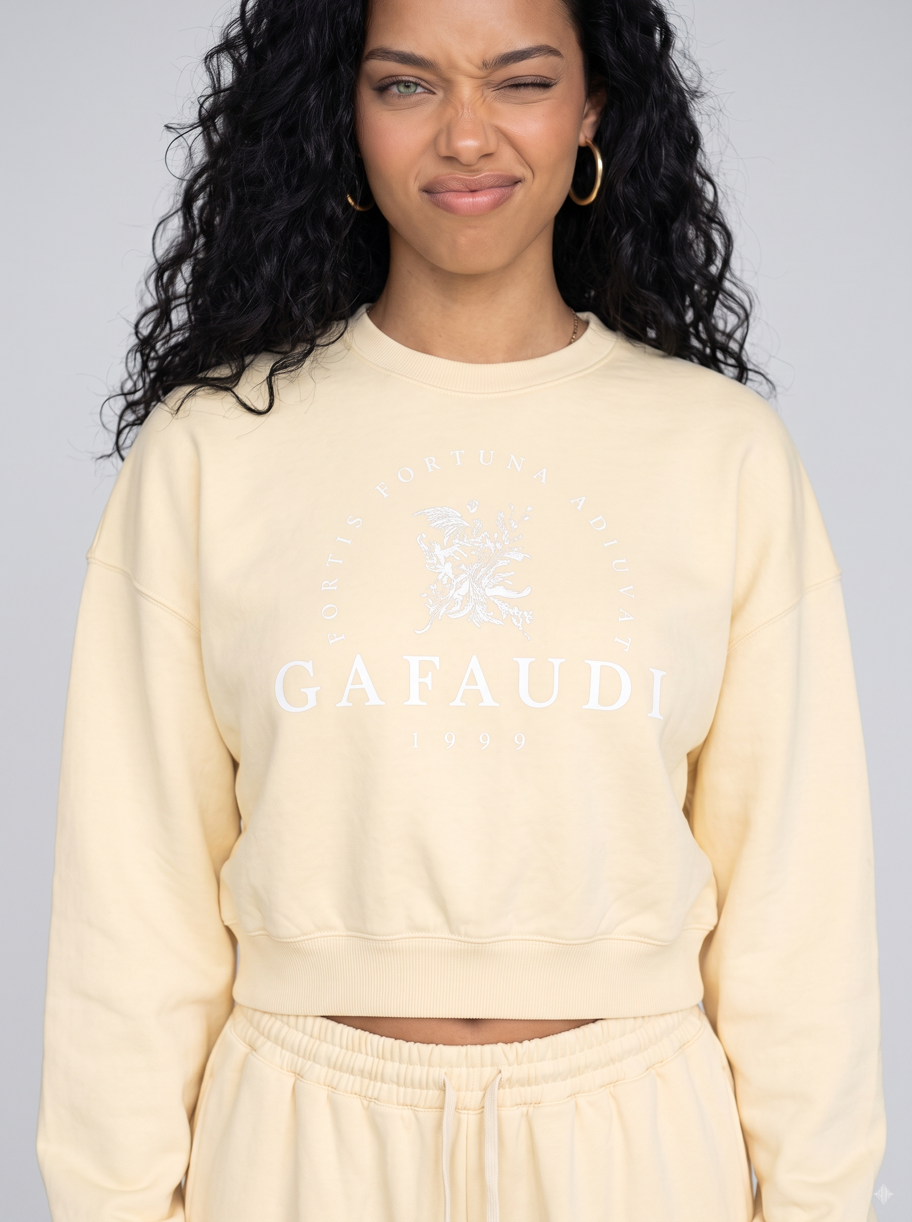 GAFAUDI Vintage Washed Cropped Sweatshirt