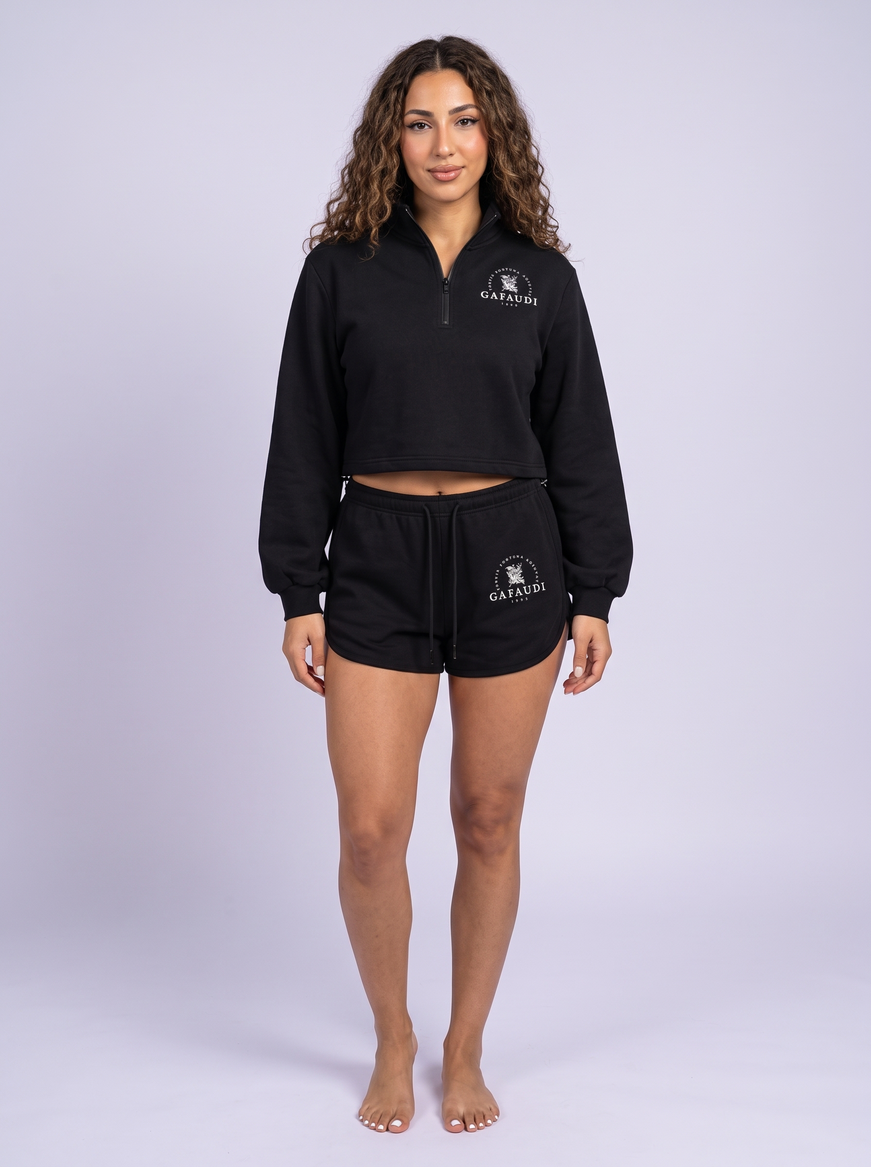 GAFAUDI Women’s Mock-Neck Quarter-Zip Sweatshirt