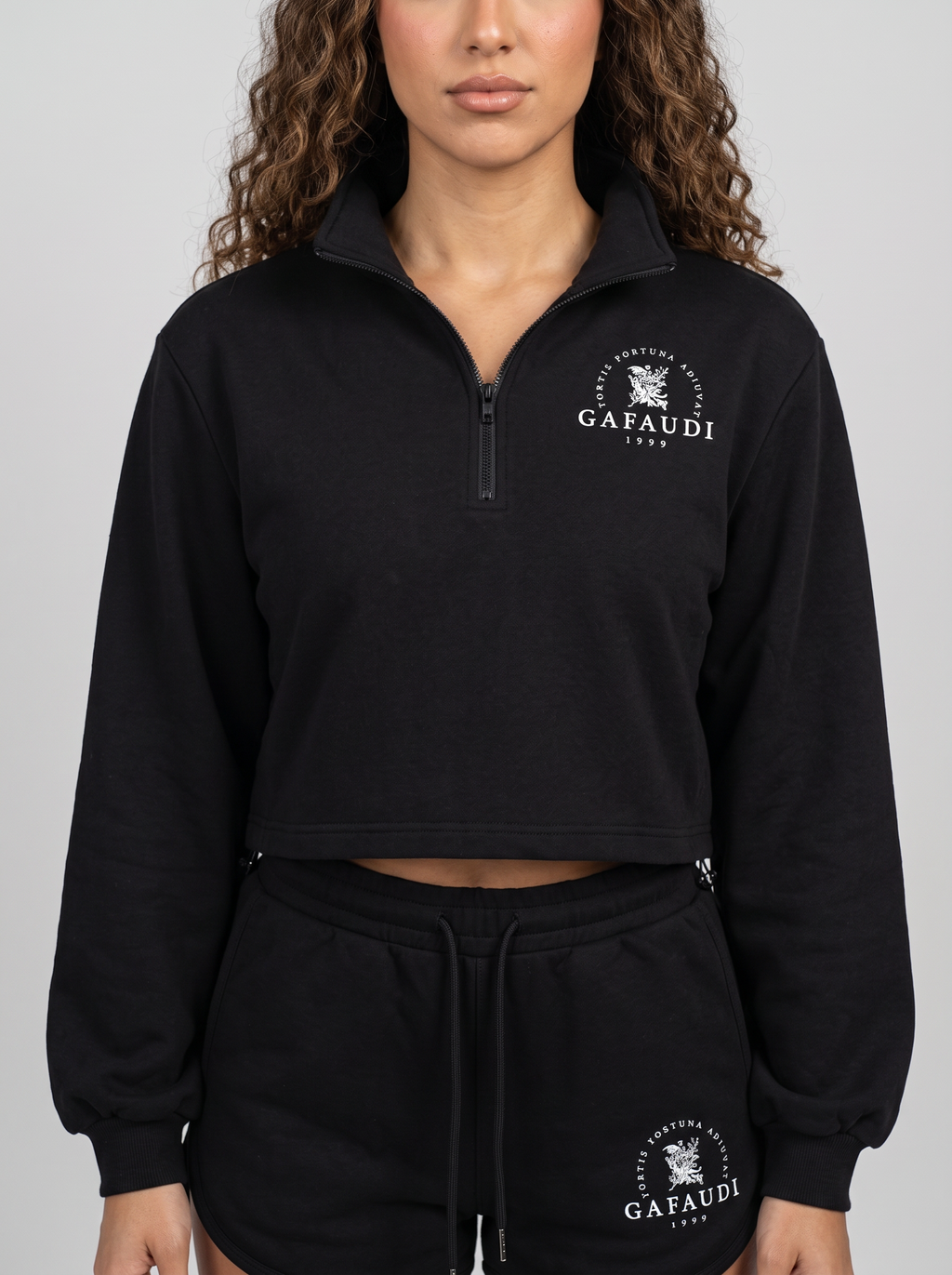 GAFAUDI Women’s Mock-Neck Quarter-Zip Sweatshirt