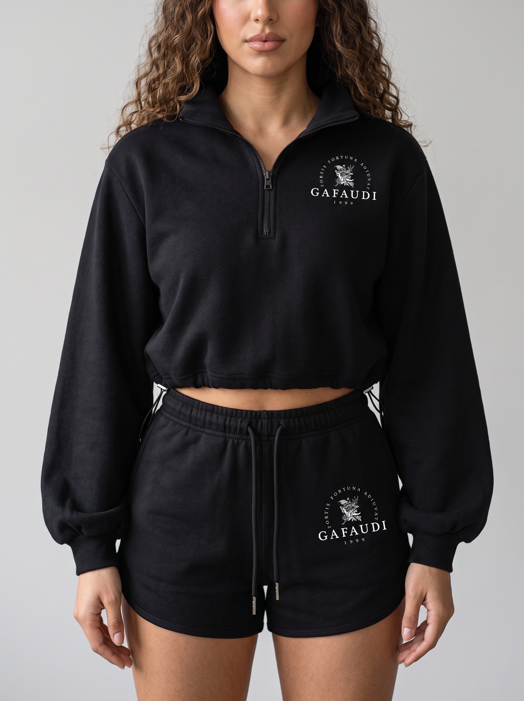 GAFAUDI Women’s Mock-Neck Quarter-Zip Sweatshirt