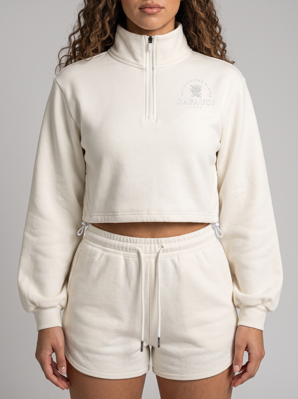 GAFAUDI Women’s Mock-Neck Quarter-Zip Sweatshirt