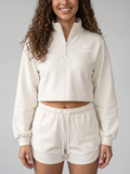 GAFAUDI Women’s Mock-Neck Quarter-Zip Sweatshirt
