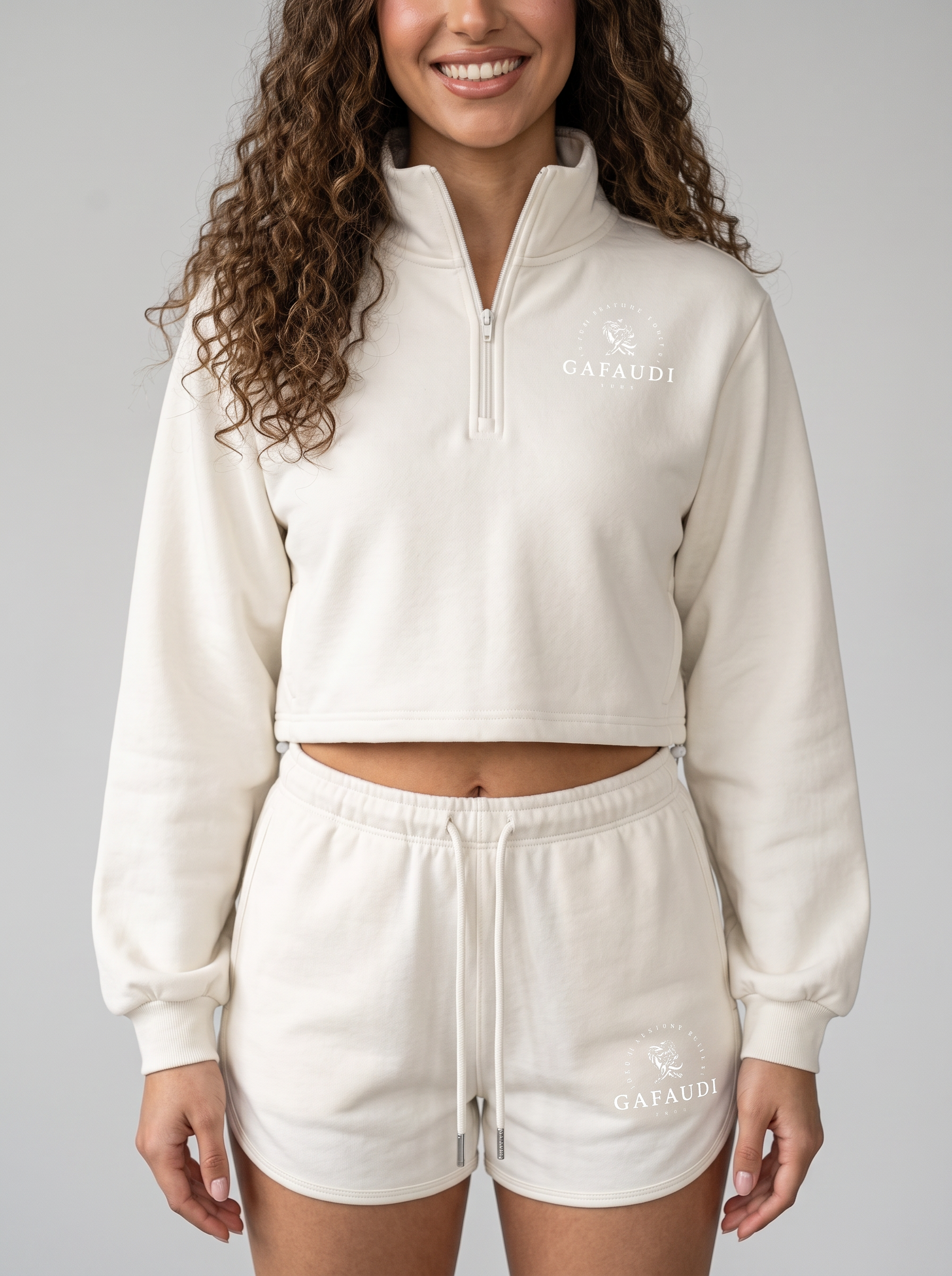 GAFAUDI Women’s Mock-Neck Quarter-Zip Sweatshirt