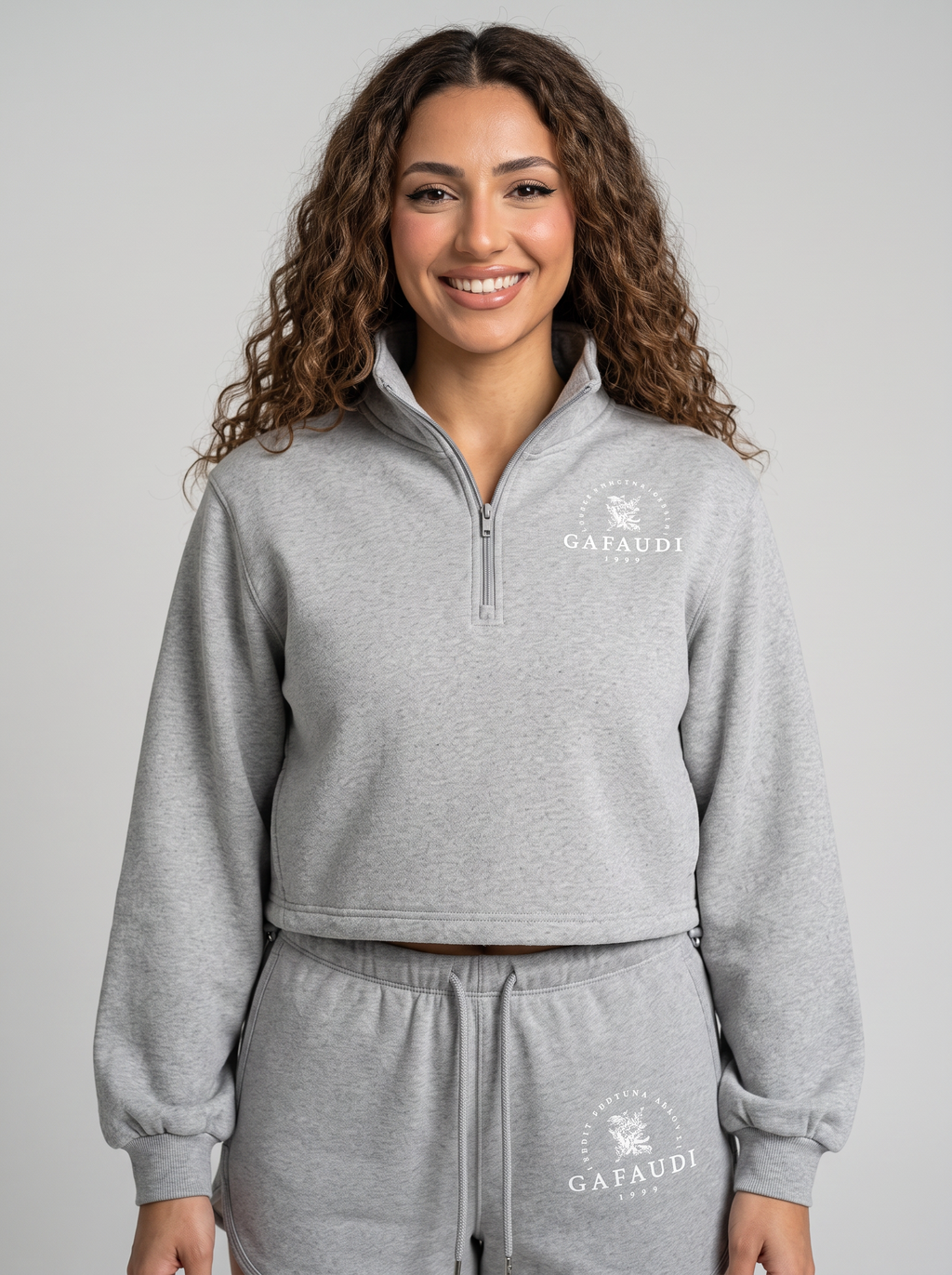 GAFAUDI Women’s Mock-Neck Quarter-Zip Sweatshirt
