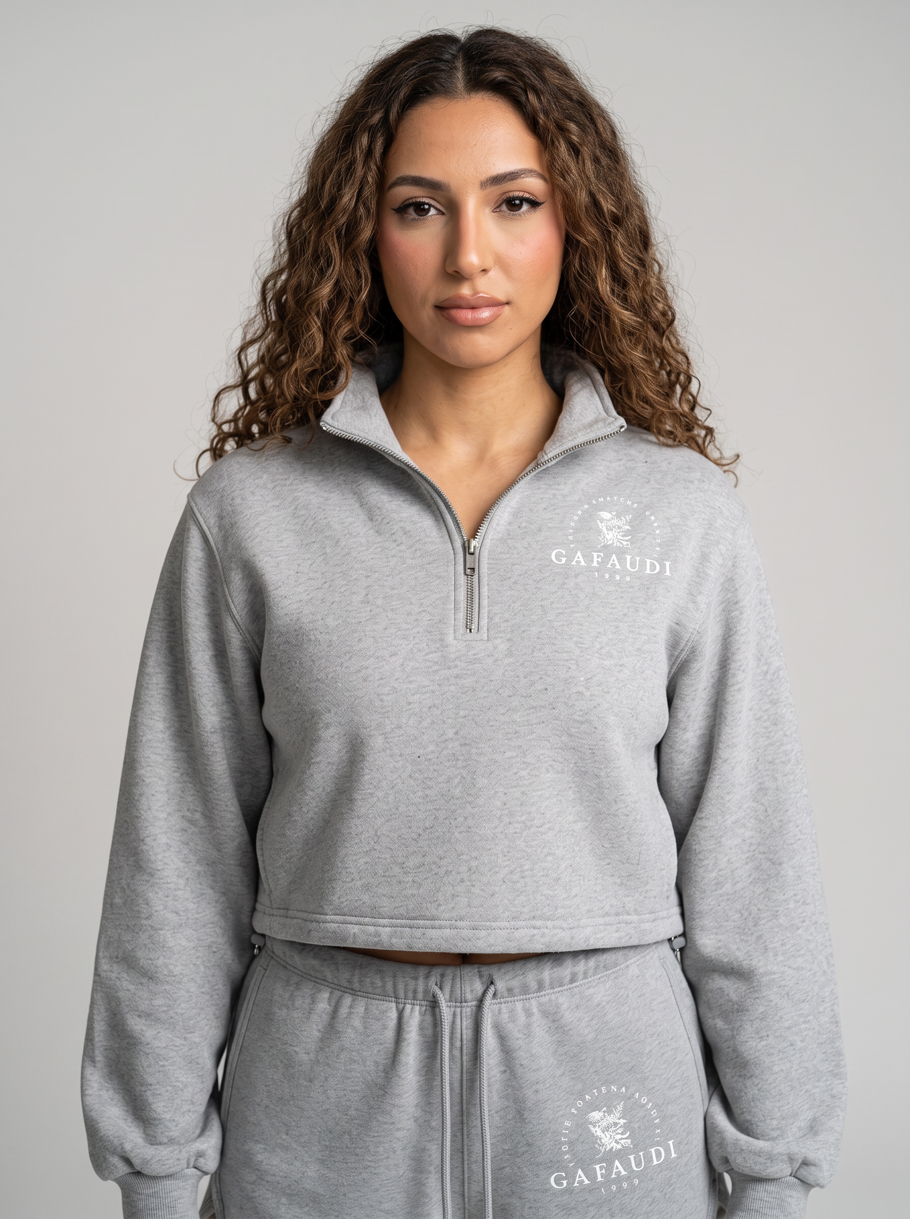 GAFAUDI Women’s Mock-Neck Quarter-Zip Sweatshirt