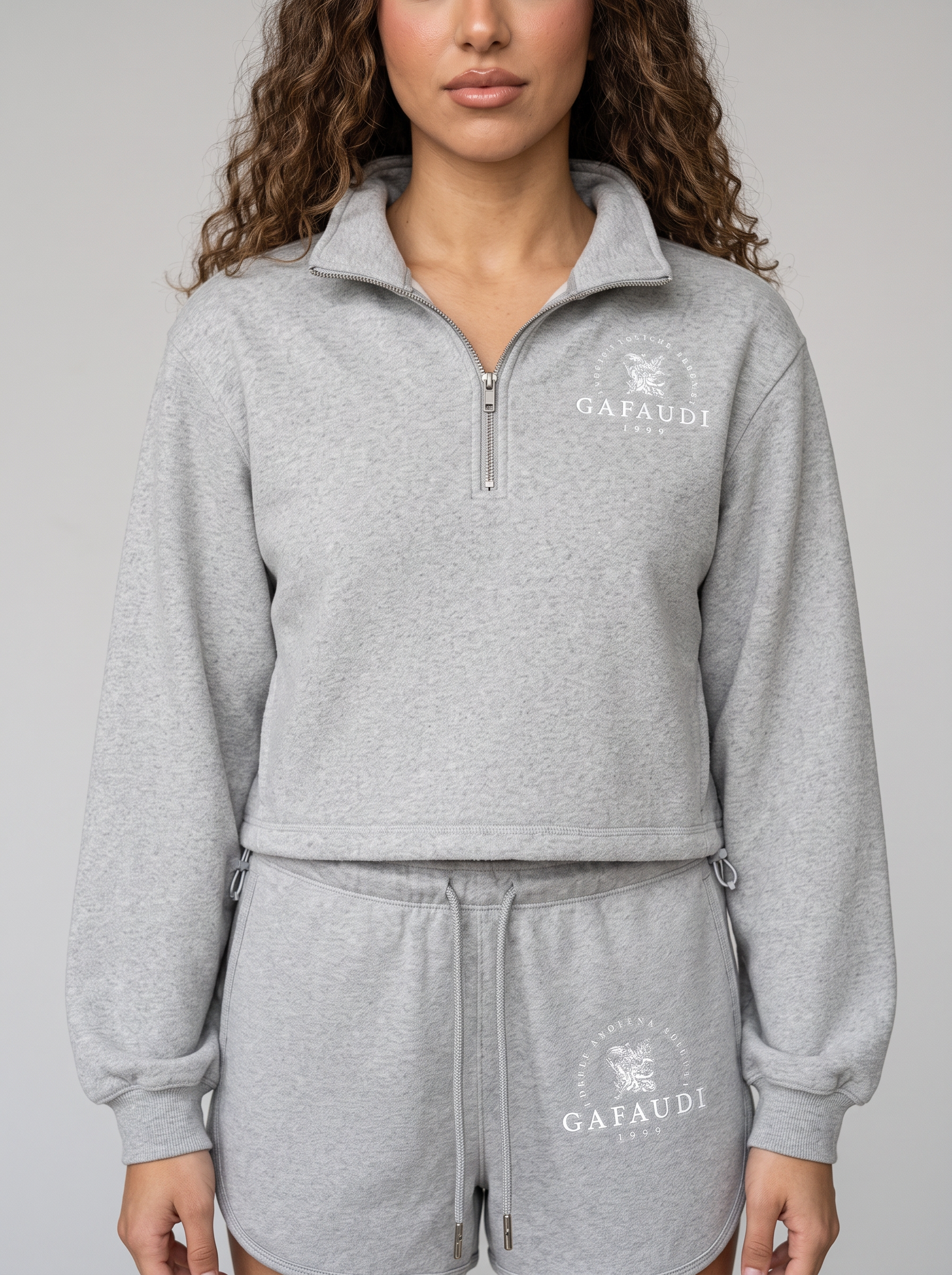 GAFAUDI Women’s Mock-Neck Quarter-Zip Sweatshirt