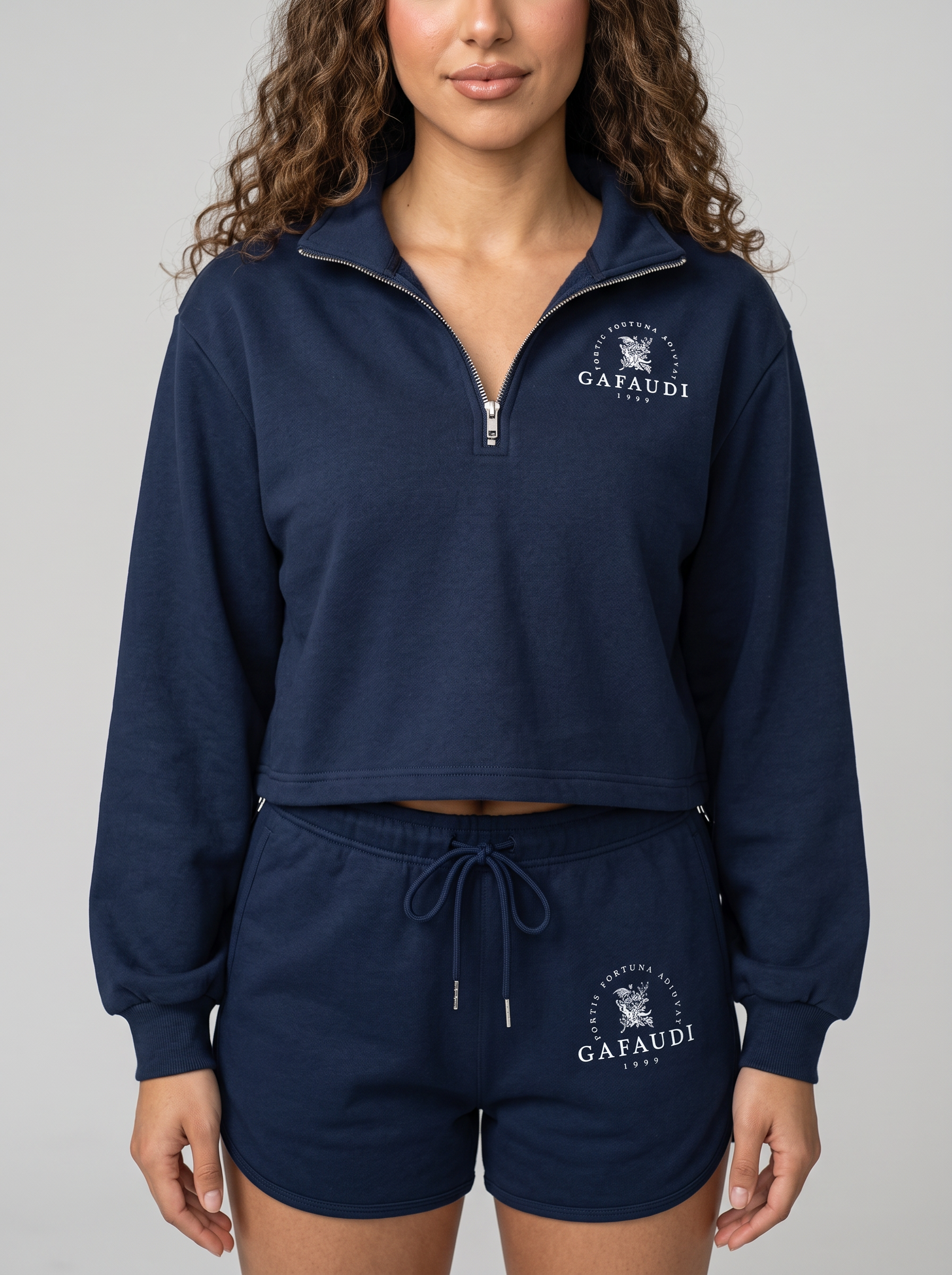 GAFAUDI Women’s Mock-Neck Quarter-Zip Sweatshirt