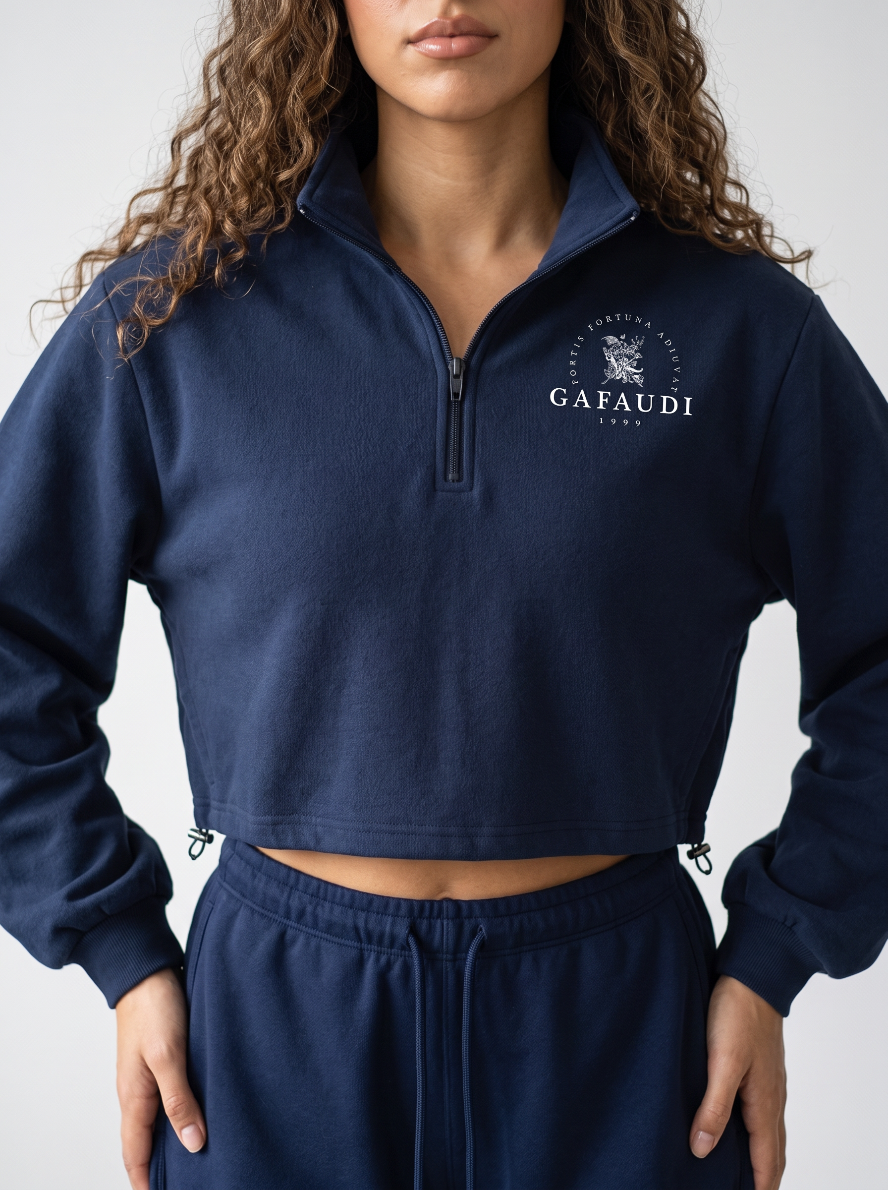 GAFAUDI Women’s Mock-Neck Quarter-Zip Sweatshirt