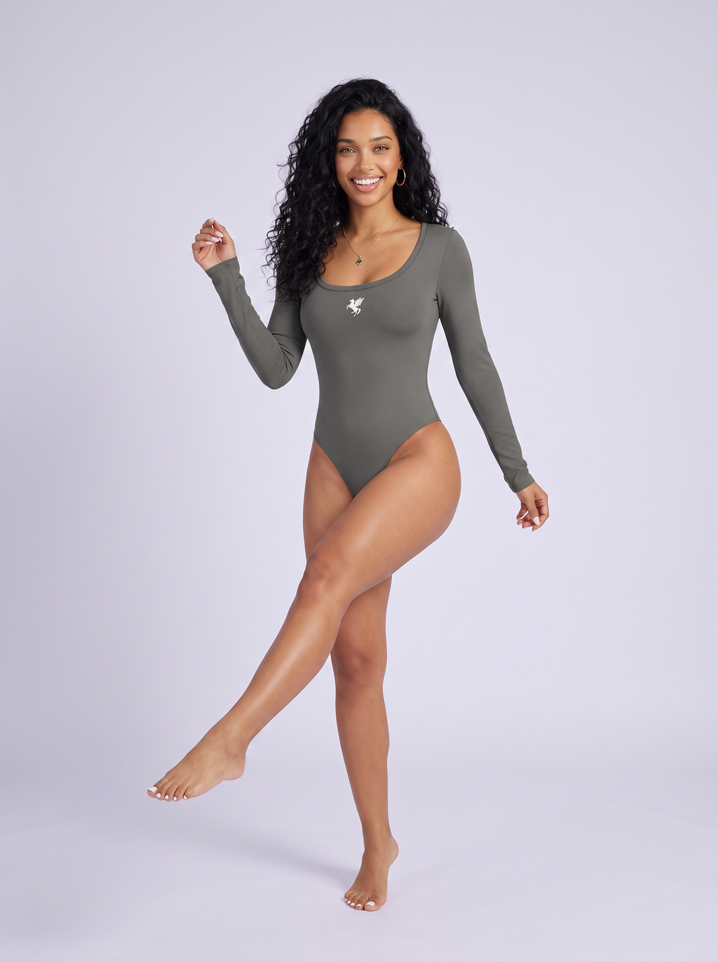 GAFAUDI Women's Tight Long Sleeve Yoga Bodysuit