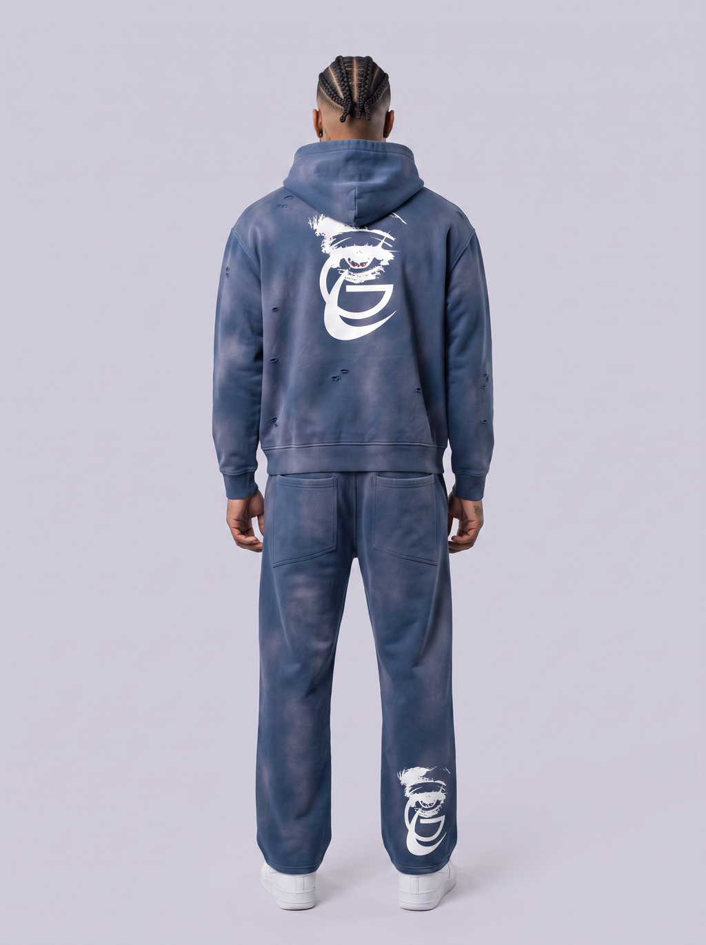 GAFAUDI Unisex Sunfade Frayed Fleece Hoodie