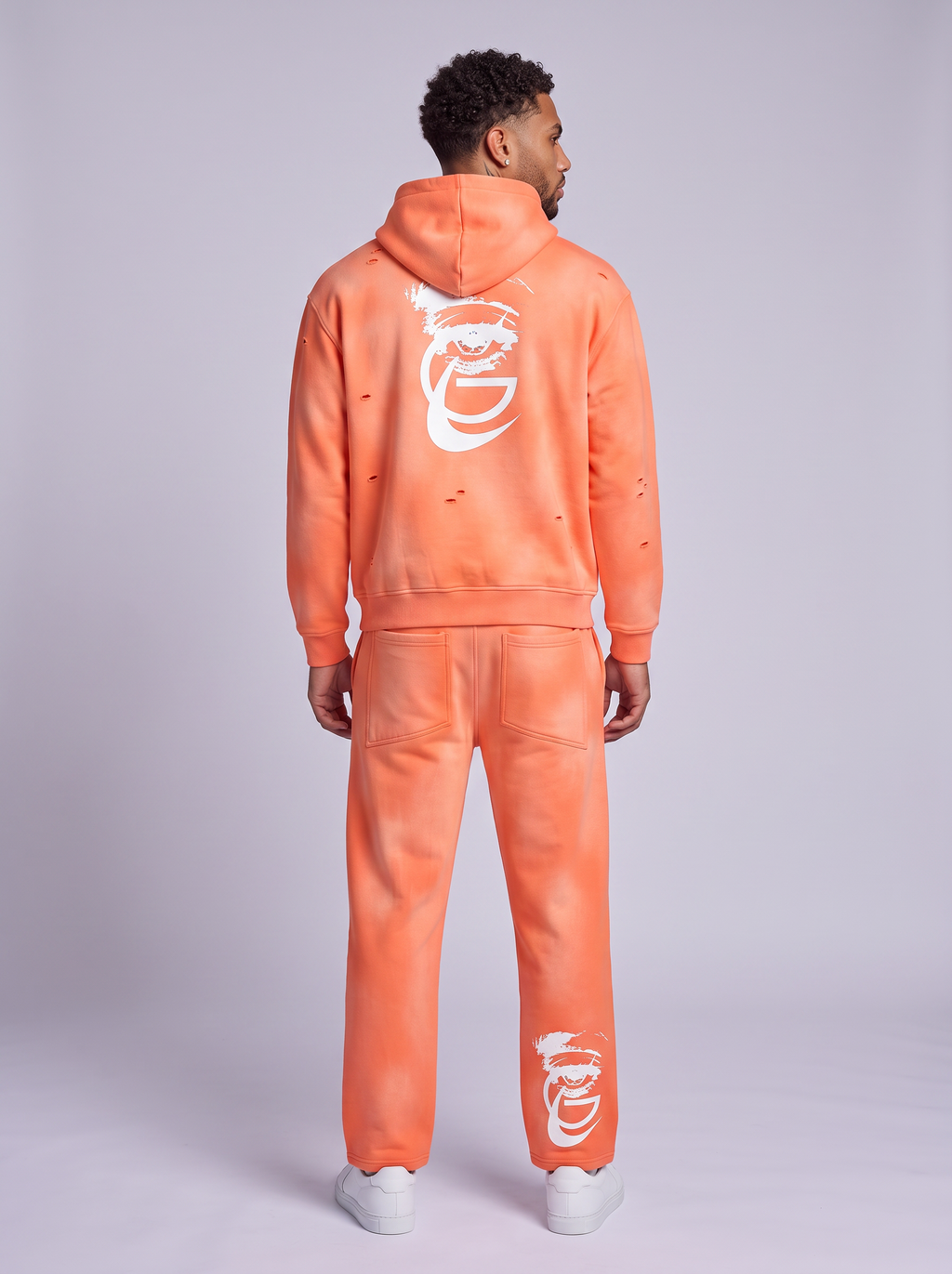 GAFAUDI Unisex Sunfade Frayed Fleece Hoodie