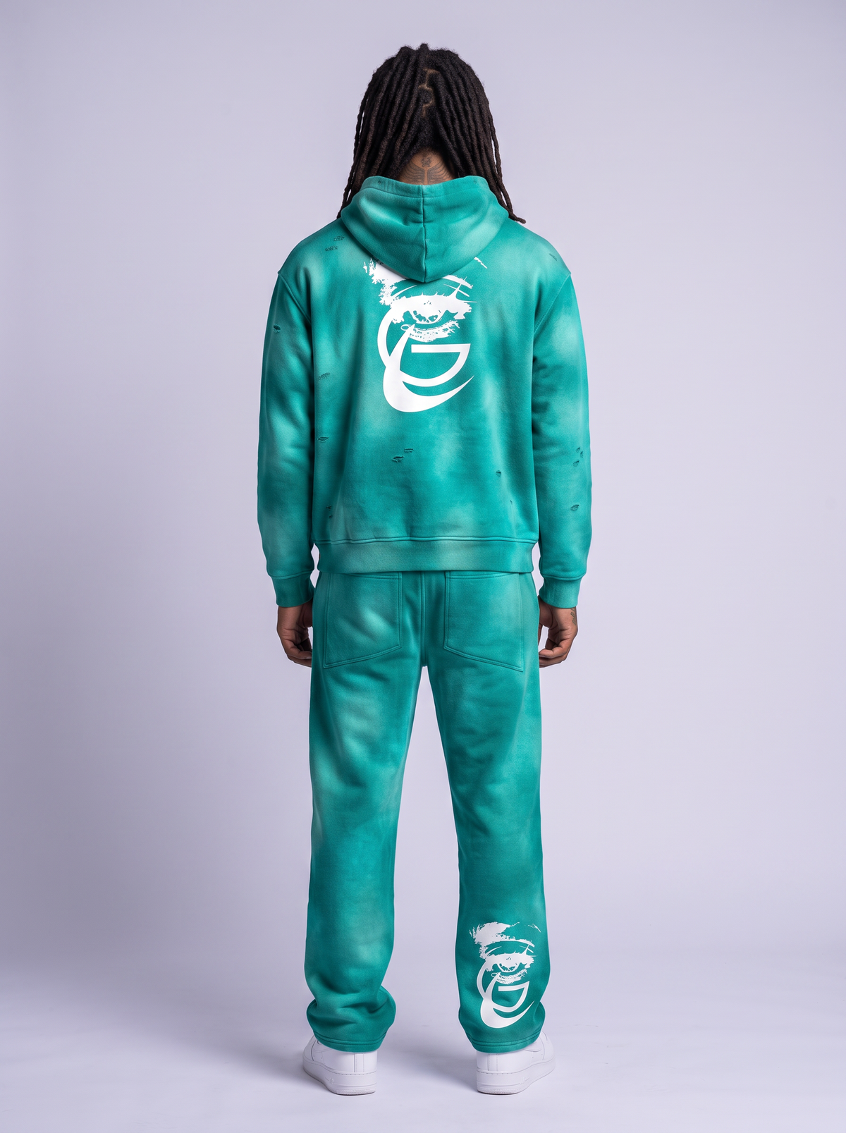 GAFAUDI Unisex Sunfade Frayed Fleece Hoodie