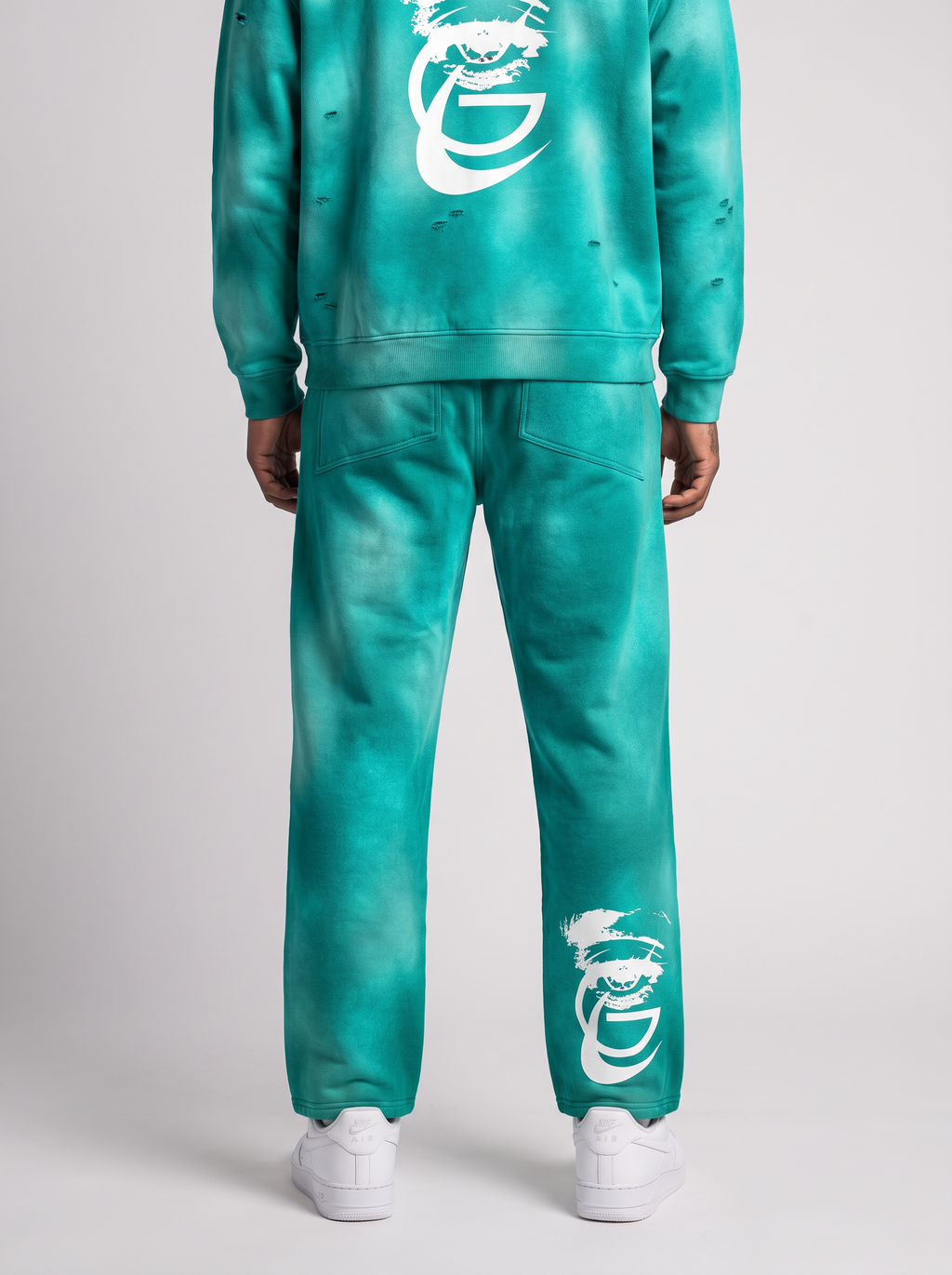 GAFAUDI Unisex Sunfade Wide Leg Fleece Sweatpants