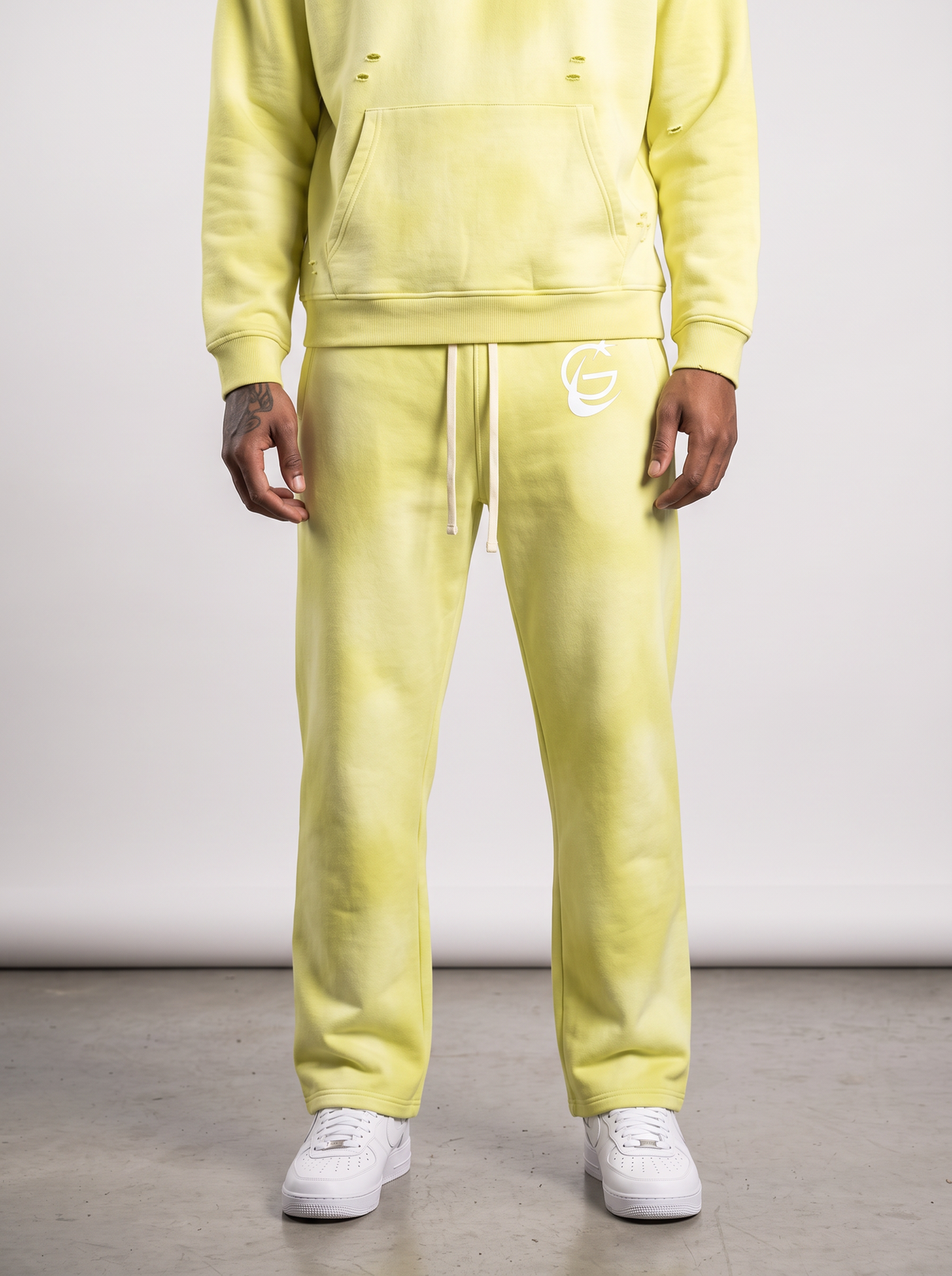 GAFAUDI Unisex Sunfade Wide Leg Fleece Sweatpants
