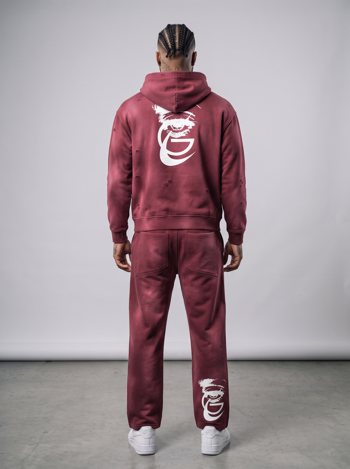 GAFAUDI Unisex Sunfade Wide Leg Fleece Sweatpants