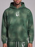 GAFAUDI Unisex Sunfade Frayed Fleece Hoodie