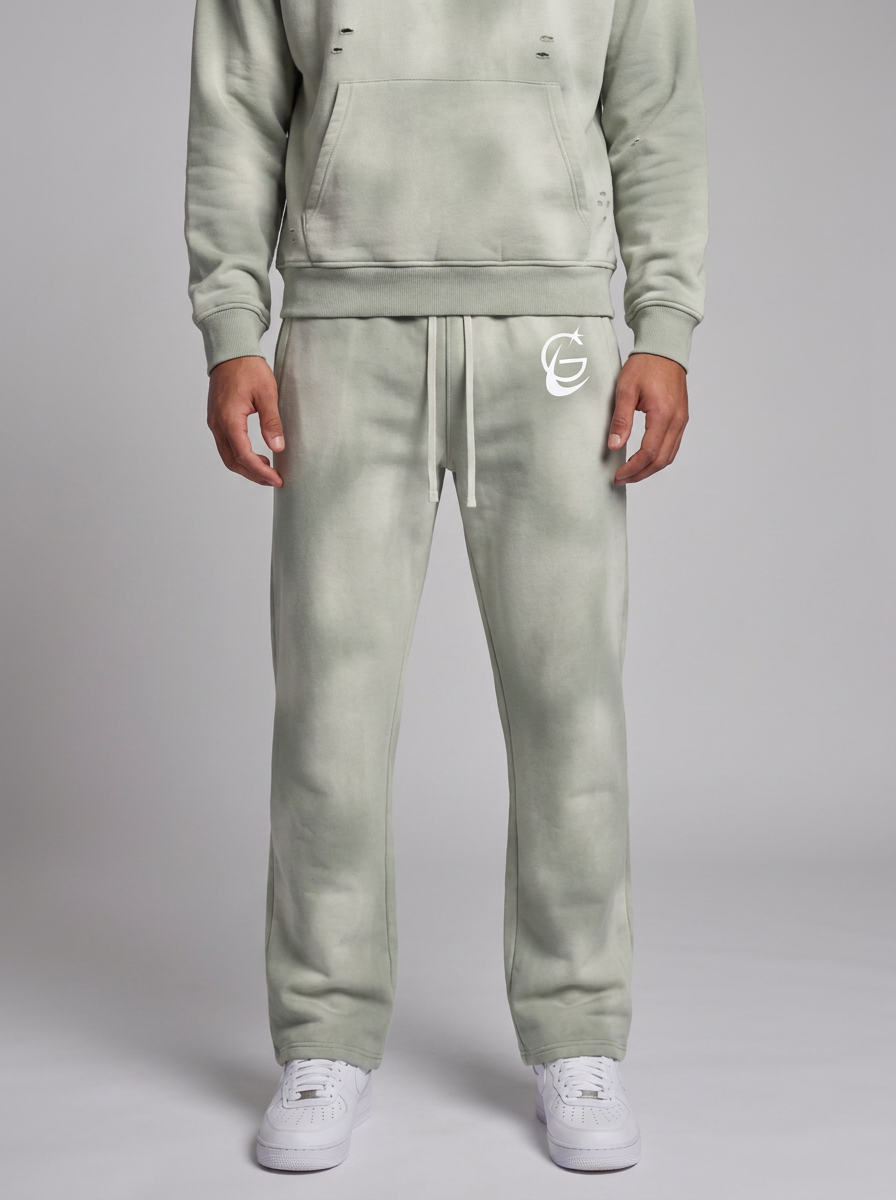 GAFAUDI Unisex Sunfade Wide Leg Fleece Sweatpants