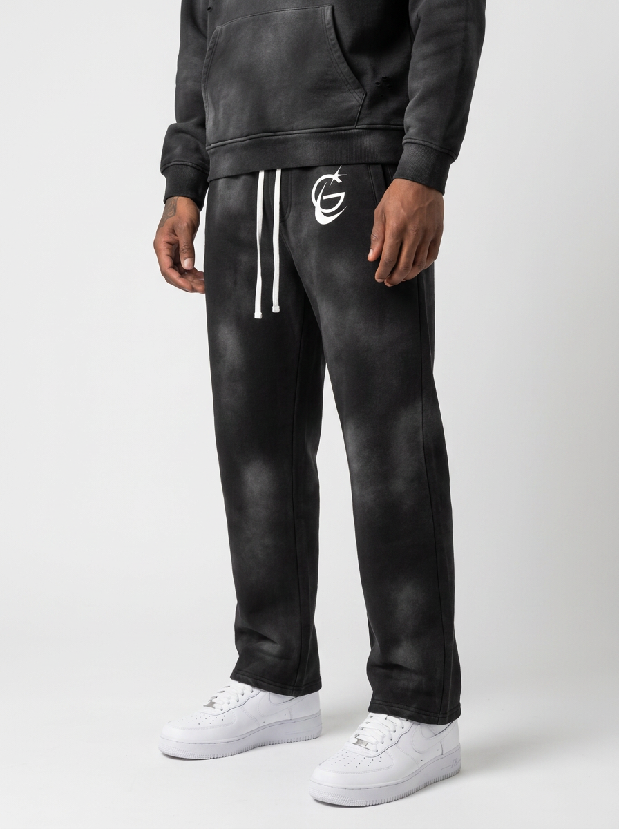 GAFAUDI Unisex Sunfade Wide Leg Fleece Sweatpants