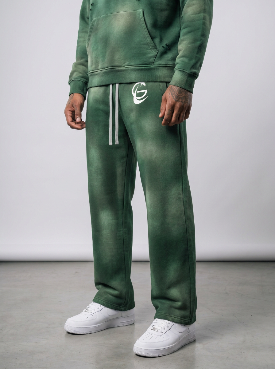 GAFAUDI Unisex Sunfade Wide Leg Fleece Sweatpants