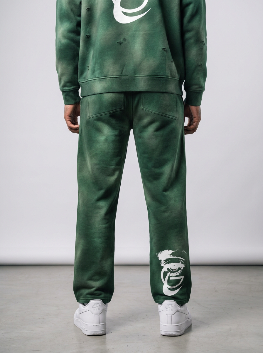 GAFAUDI Unisex Sunfade Wide Leg Fleece Sweatpants