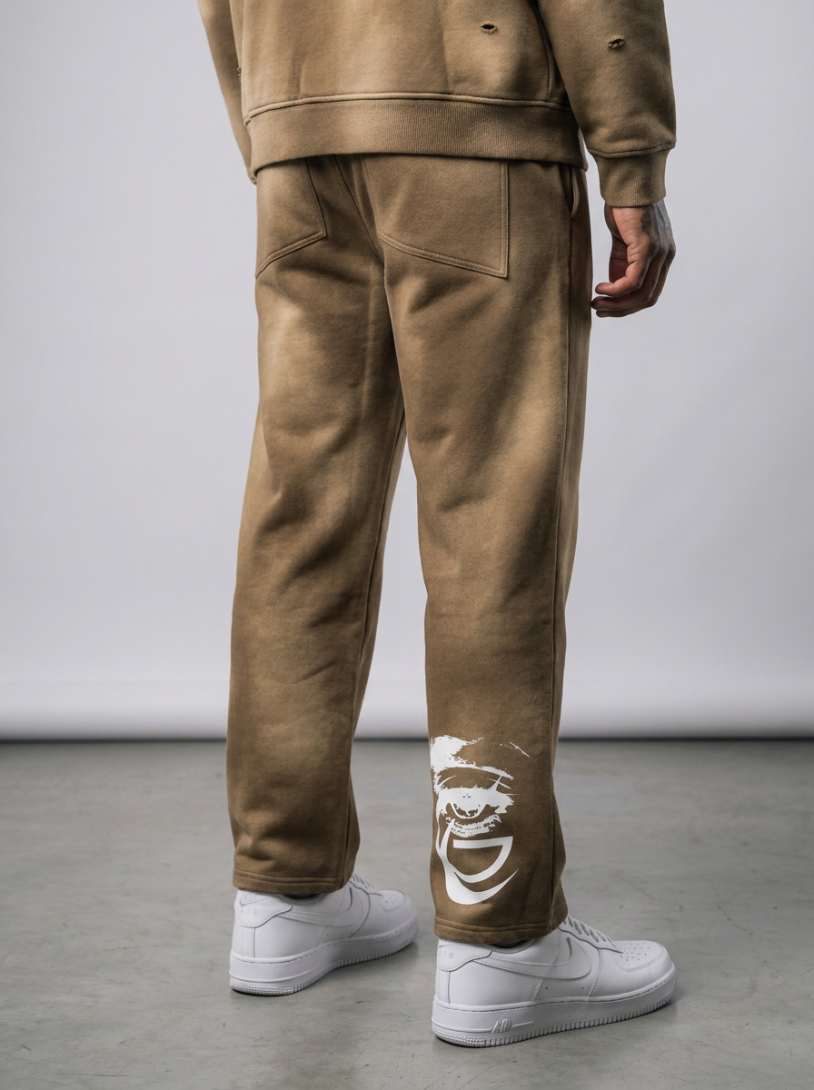 GAFAUDI Unisex Sunfade Wide Leg Fleece Sweatpants