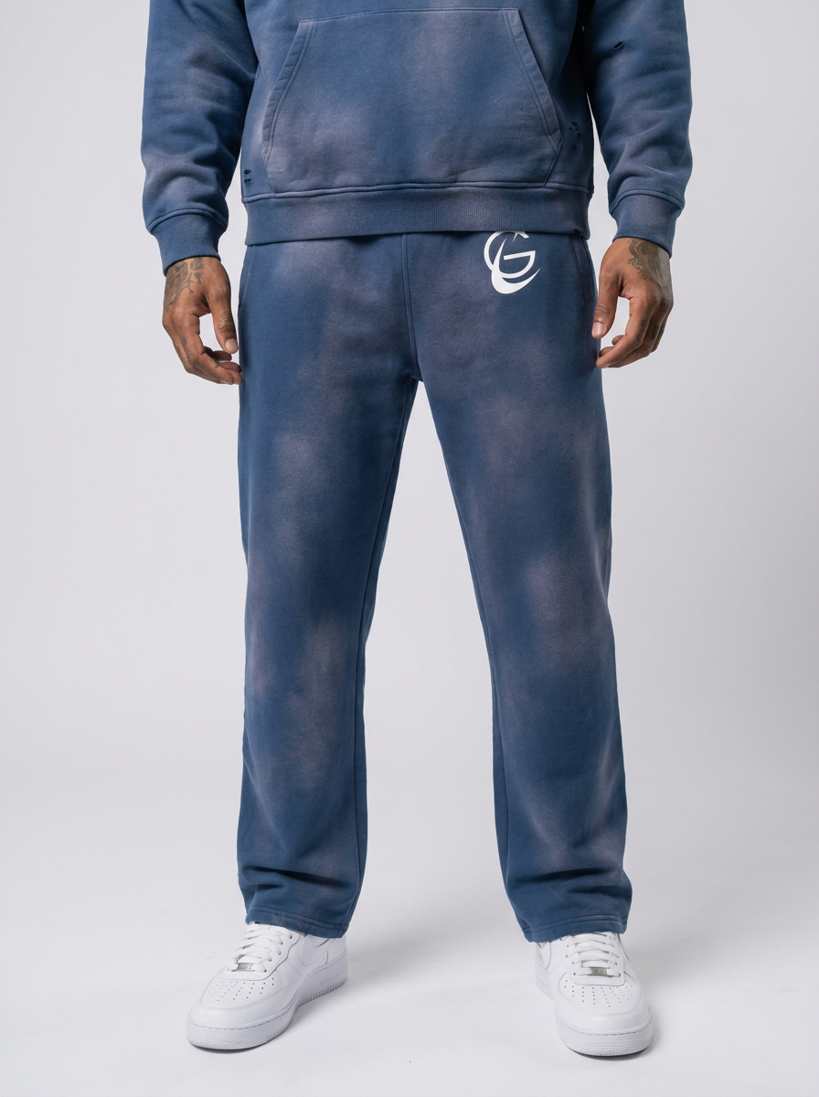 GAFAUDI Unisex Sunfade Wide Leg Fleece Sweatpants